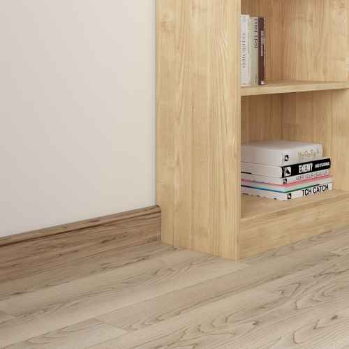 Loft Kiri Bookcase with 4 Doors, 1.2m, White & Light Wood