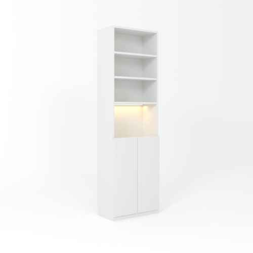 Loft Kiri Bookcase with 2 Doors, 0.6m, White