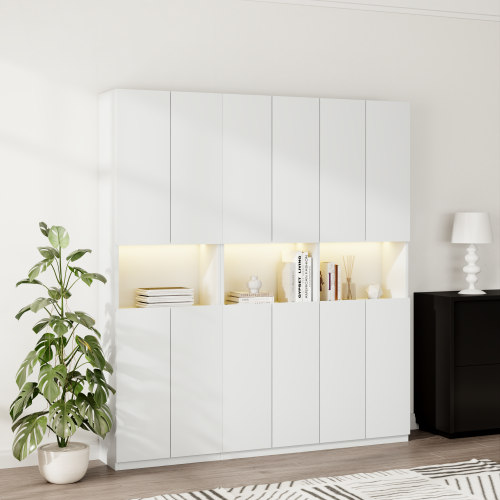 Loft Kiri Bookcase with 4 Doors, 0.6m, White