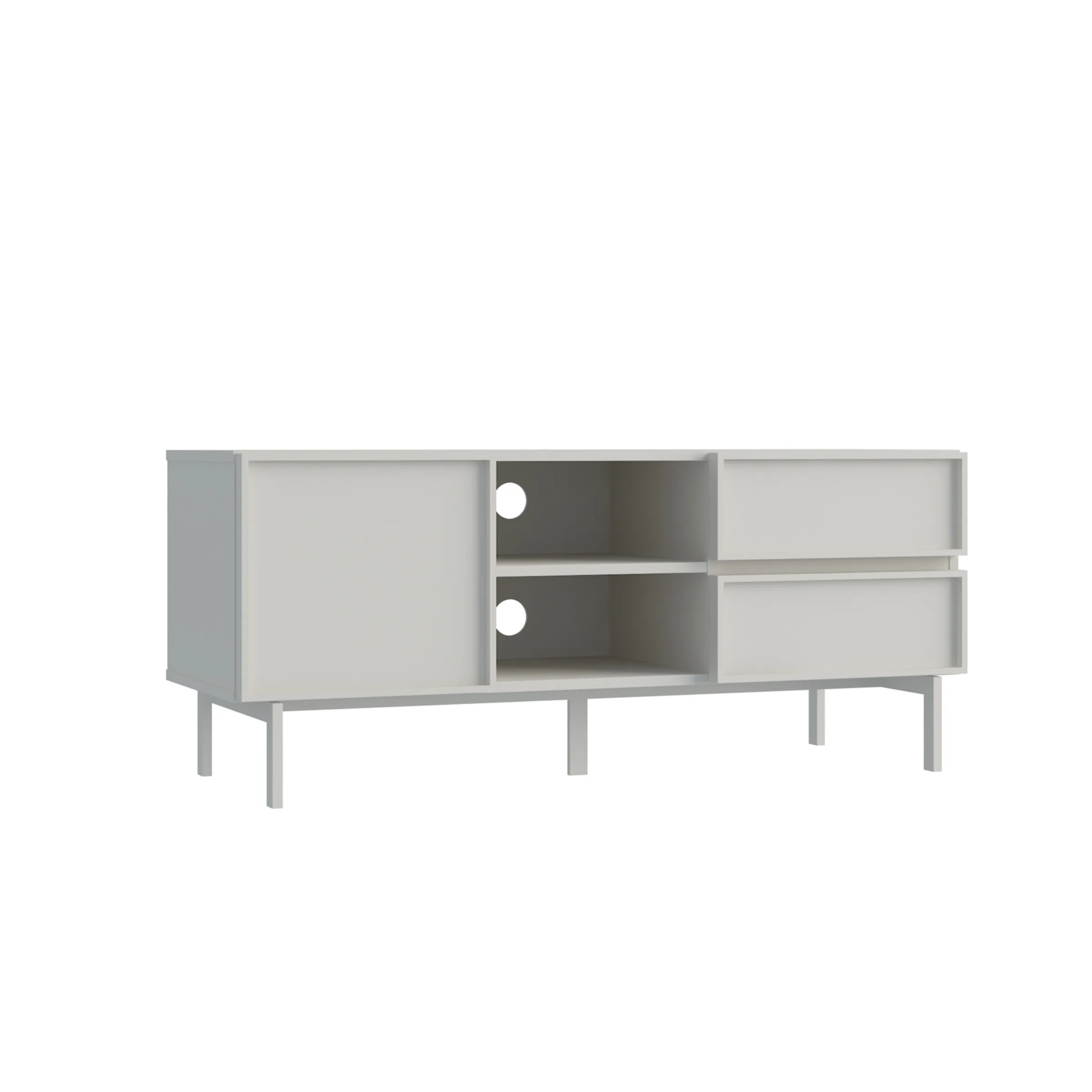 Loft Nora Entertainment Unit, 1.2m, Light Grey