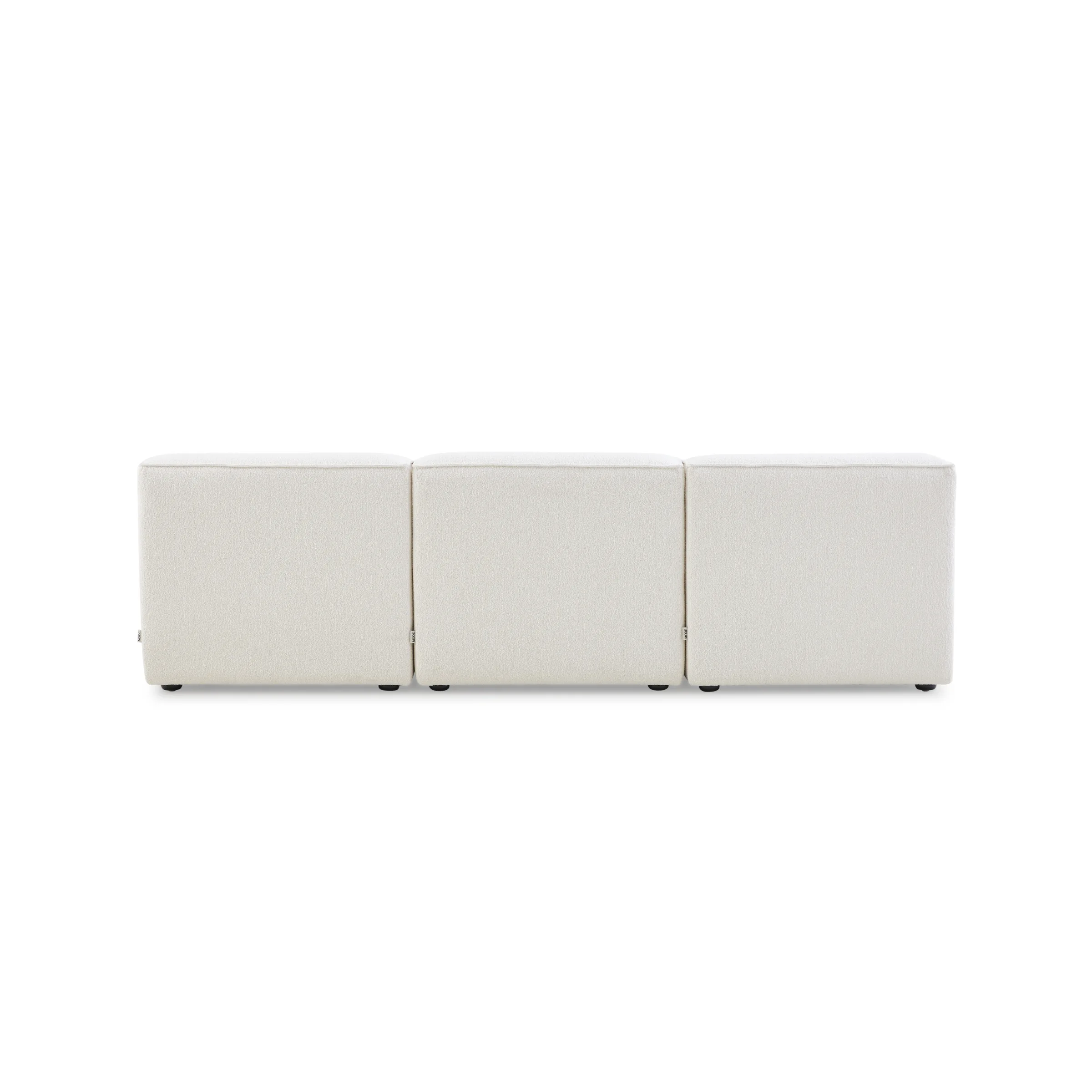 MODE Bravo 4-Seater Armless Modular Sofa with Chaise, Boucle, Cream White