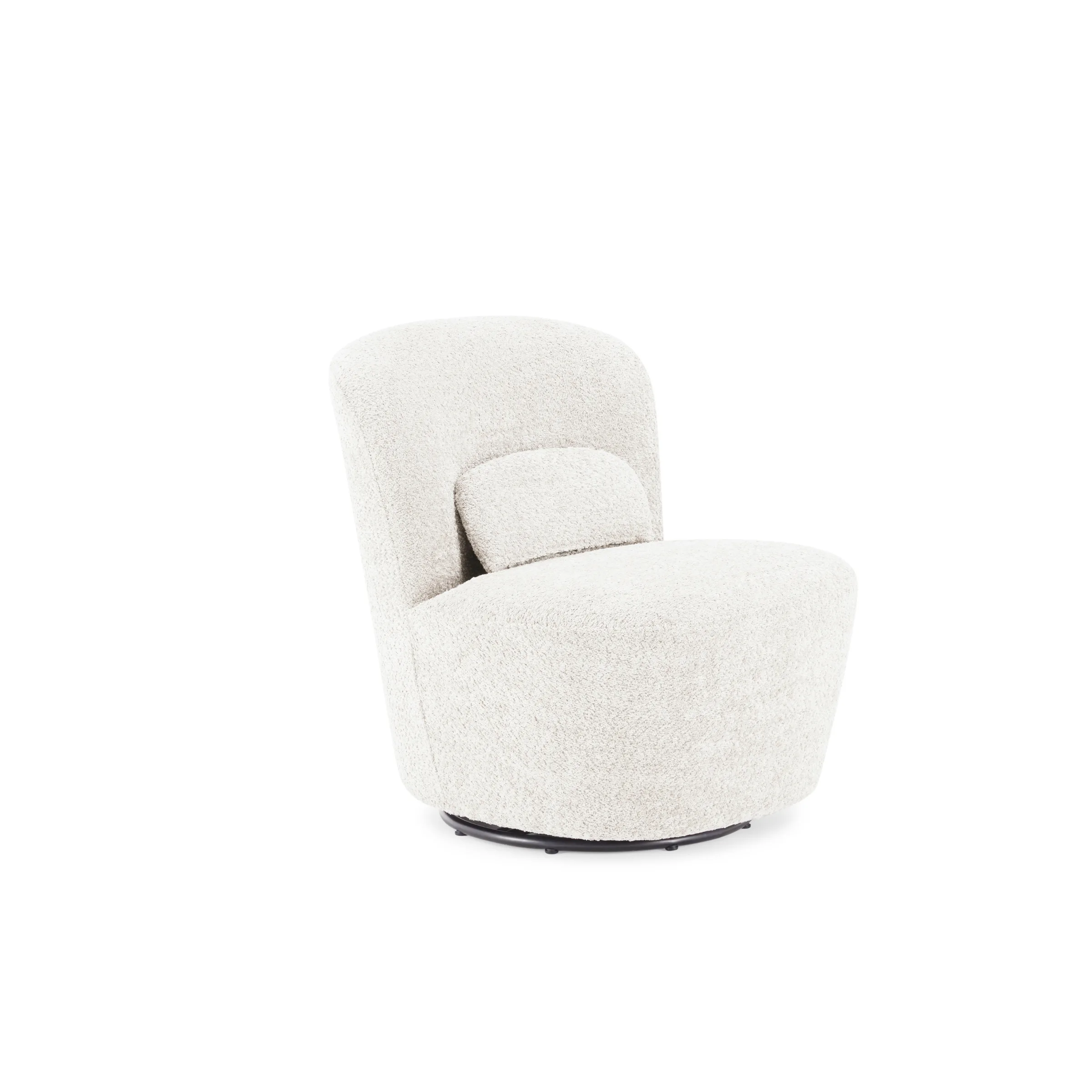 MODE Domi Boucle Swivel Chair, Pearly White