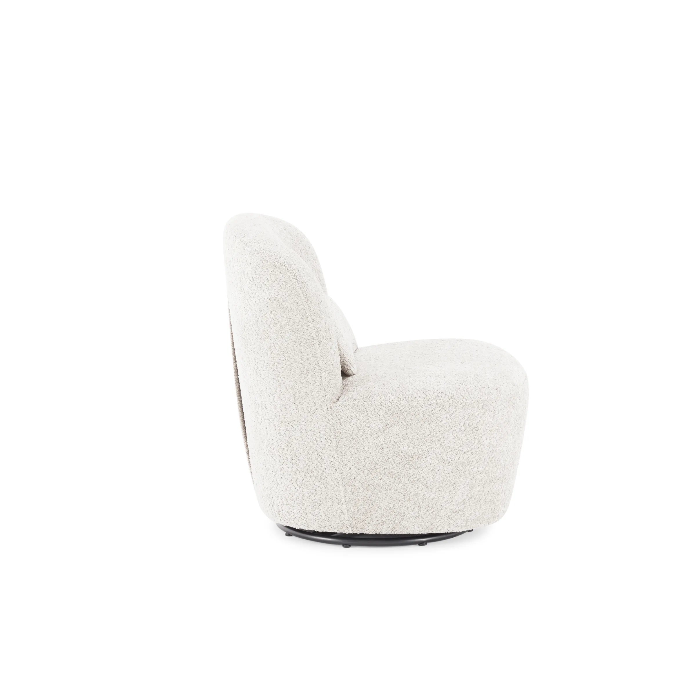 MODE Domi Boucle Swivel Chair, Pearly White