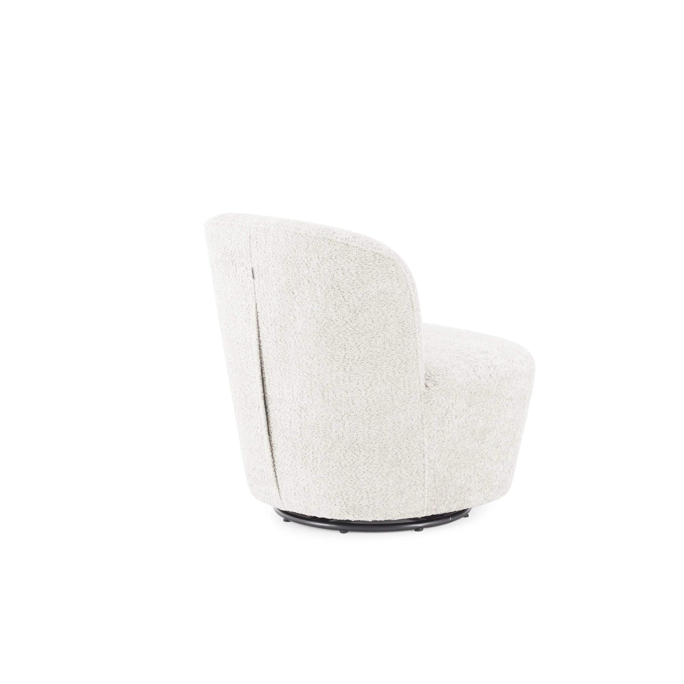 MODE Domi Boucle Swivel Chair, Pearly White