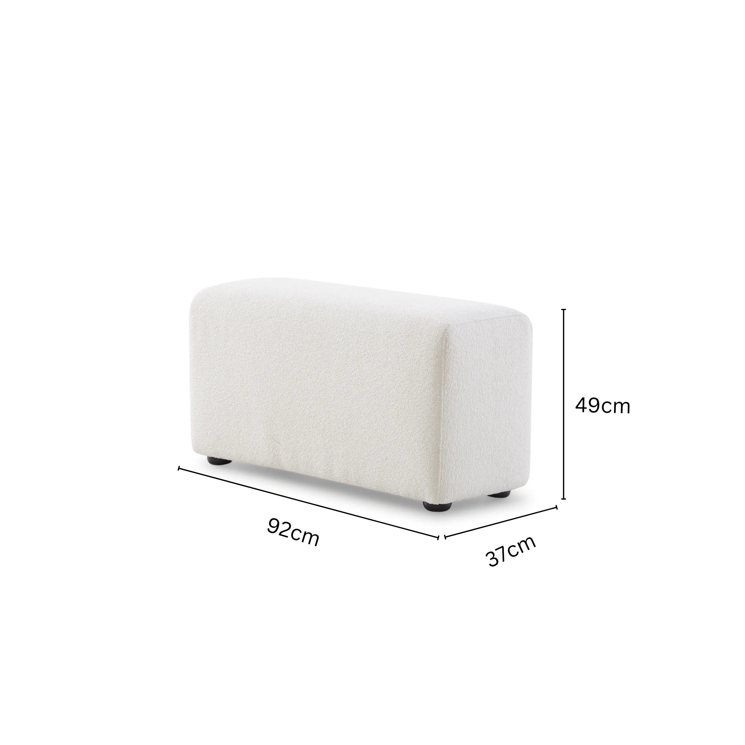 MODE Bravo Arm Sofa Module, Boucle, Cream White