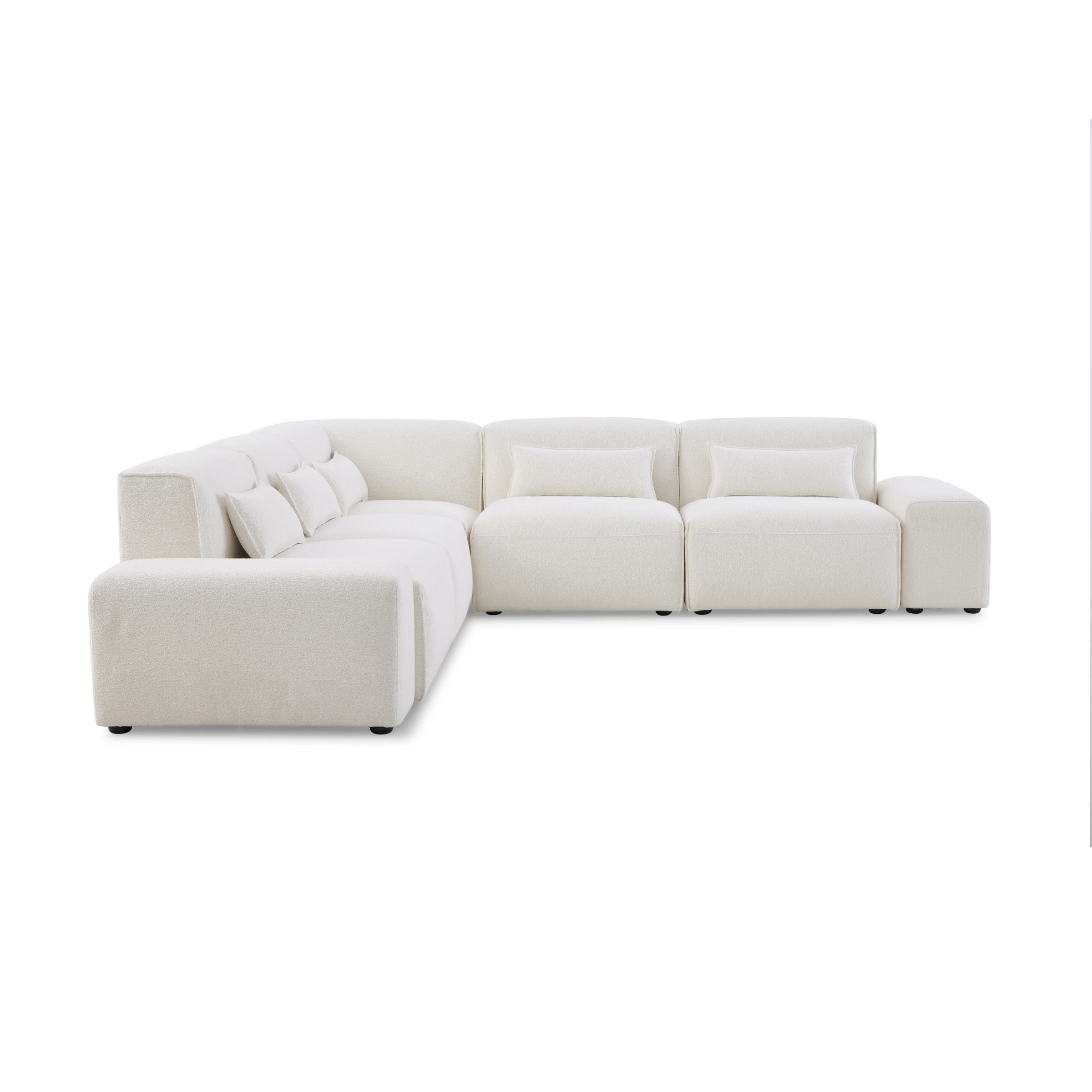 MODE Bravo 5-Seater Modular Corner Sofa with Arm, Boucle, Cream White