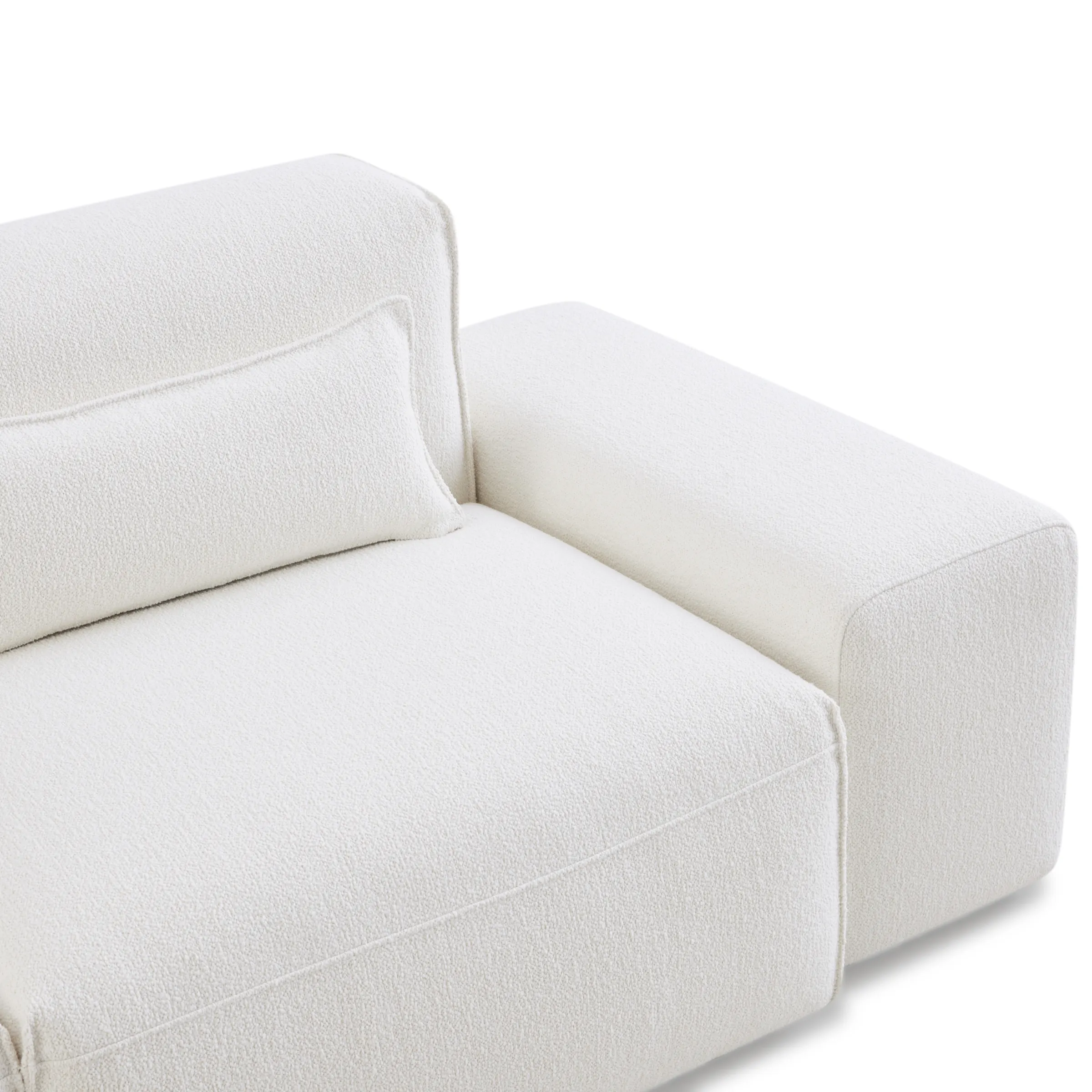 MODE Bravo 5-Seater Modular Corner Sofa with Arm, Boucle, Cream White