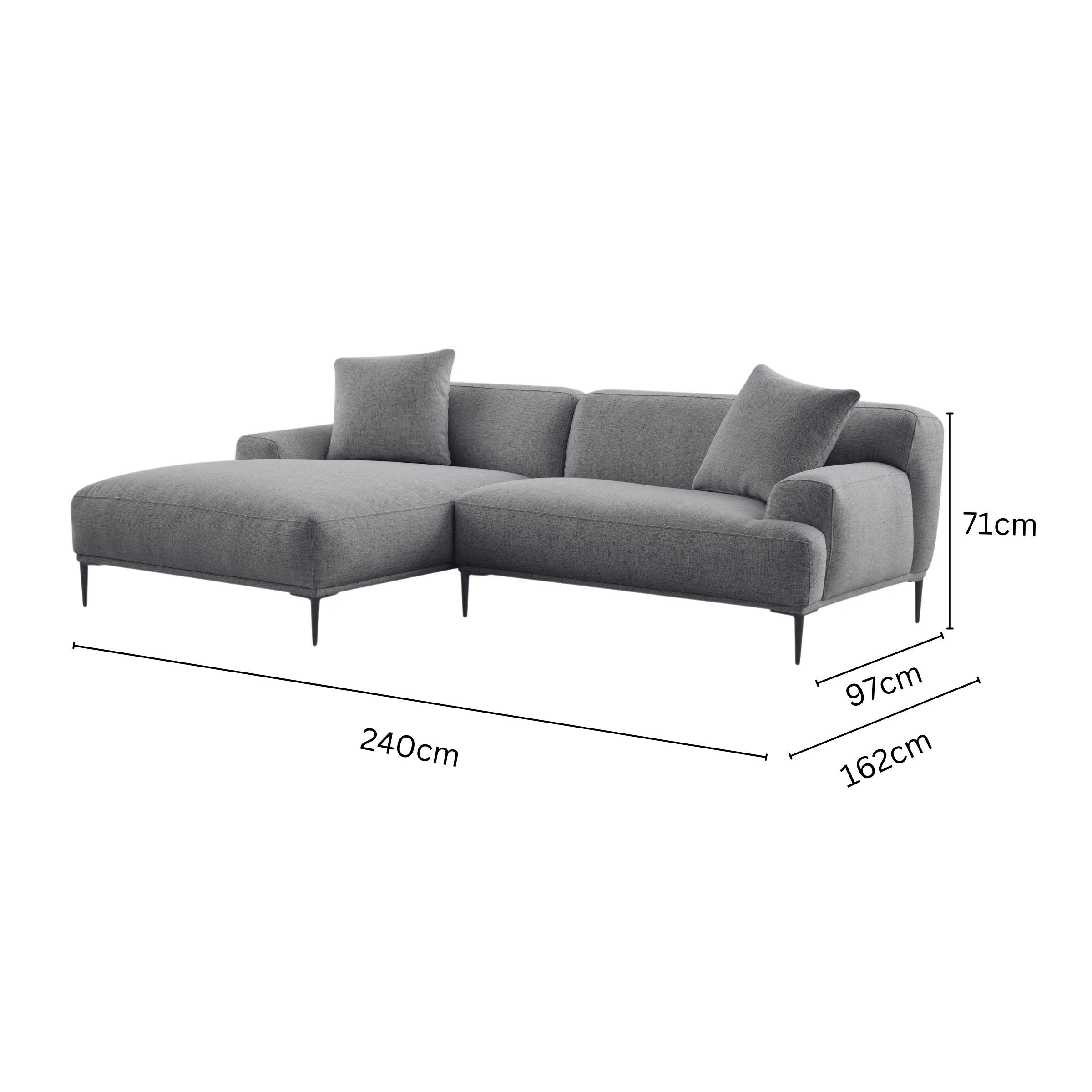 MODE Cielo 3.5-Seater Sofa with Chaise, Oatmeal