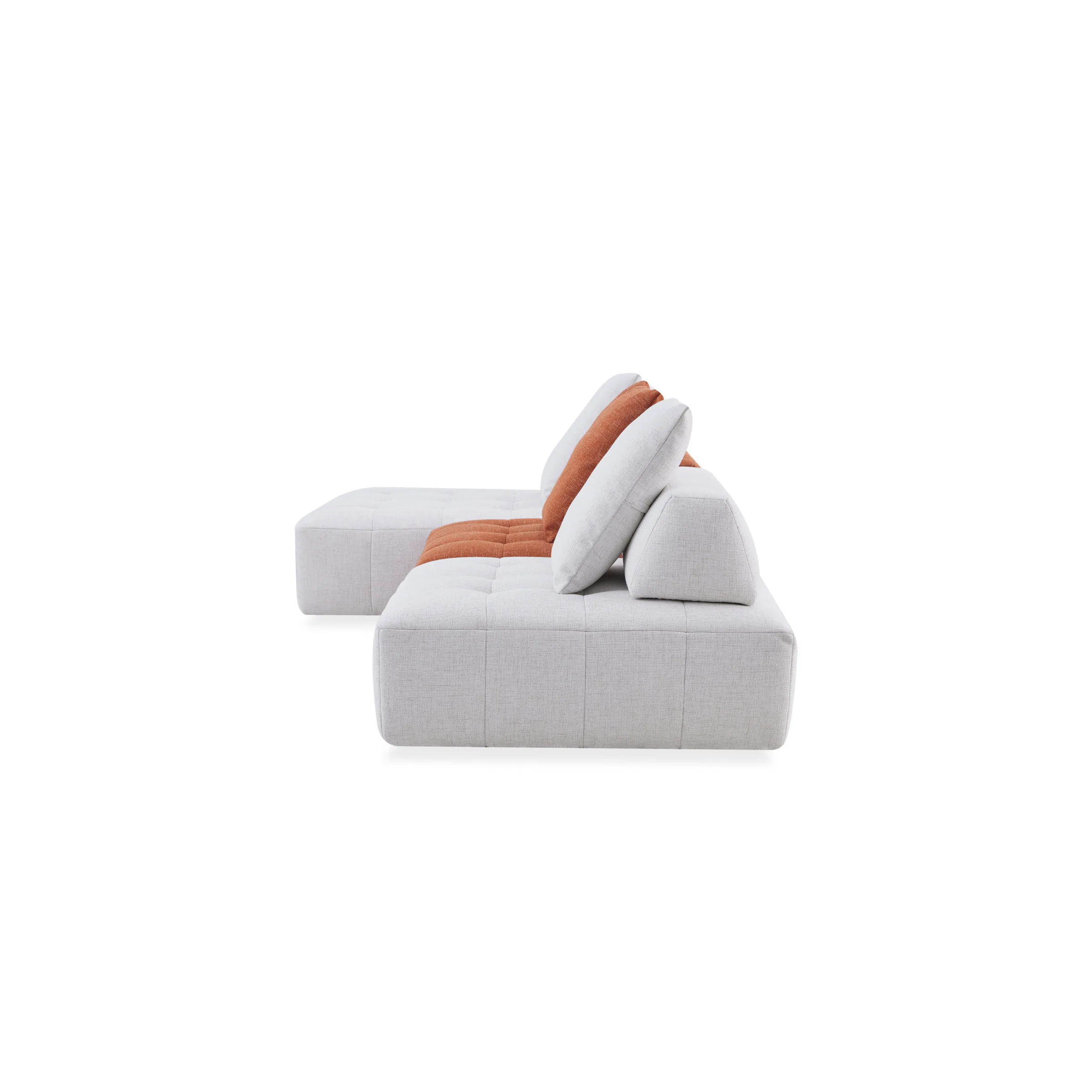 MODE Rubik 4-Seater Modular Sofa with Chaise, Oatmeal & Burnt Orange