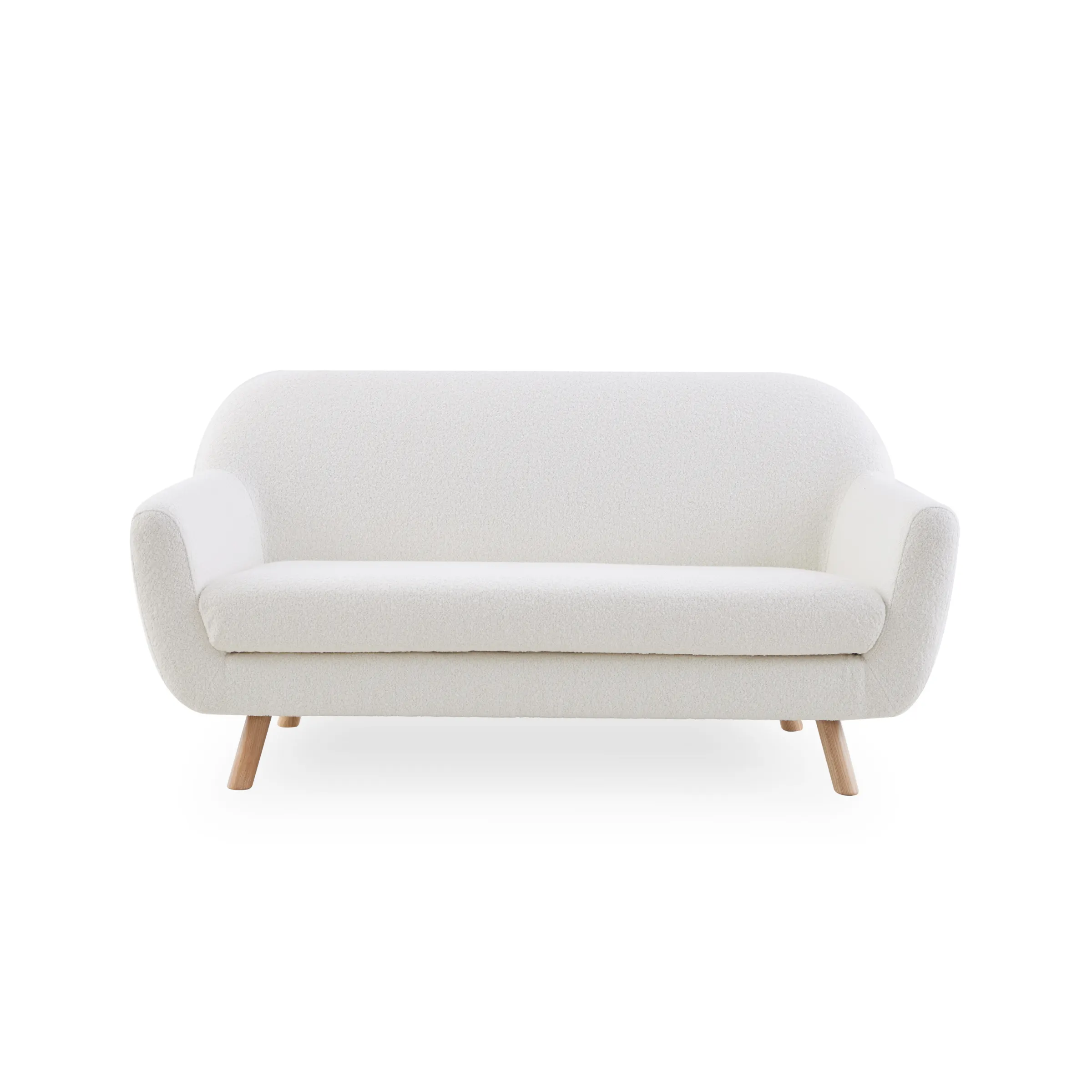 MODE Milo Boucle Loveseat, Chalk White