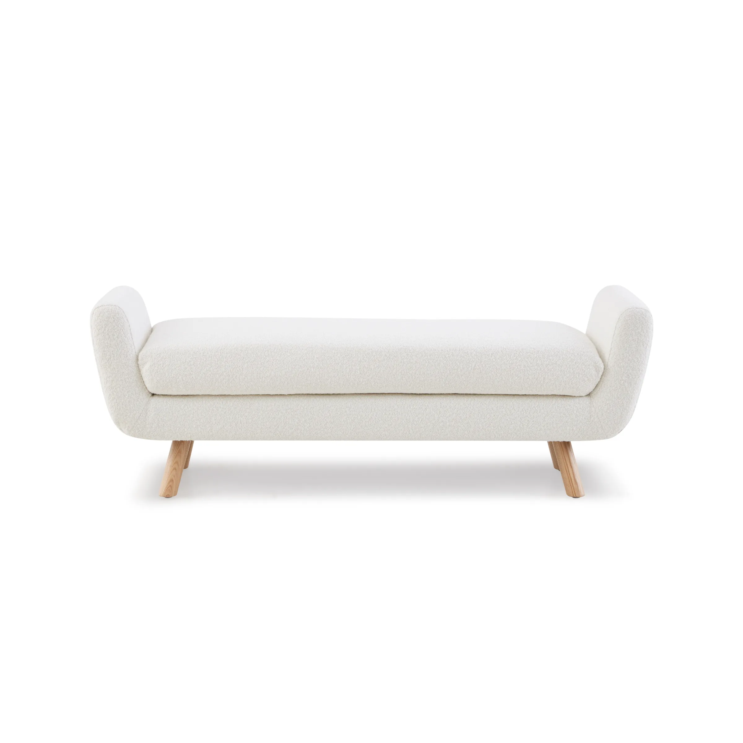 MODE Milo Boucle Bench, Chalk White