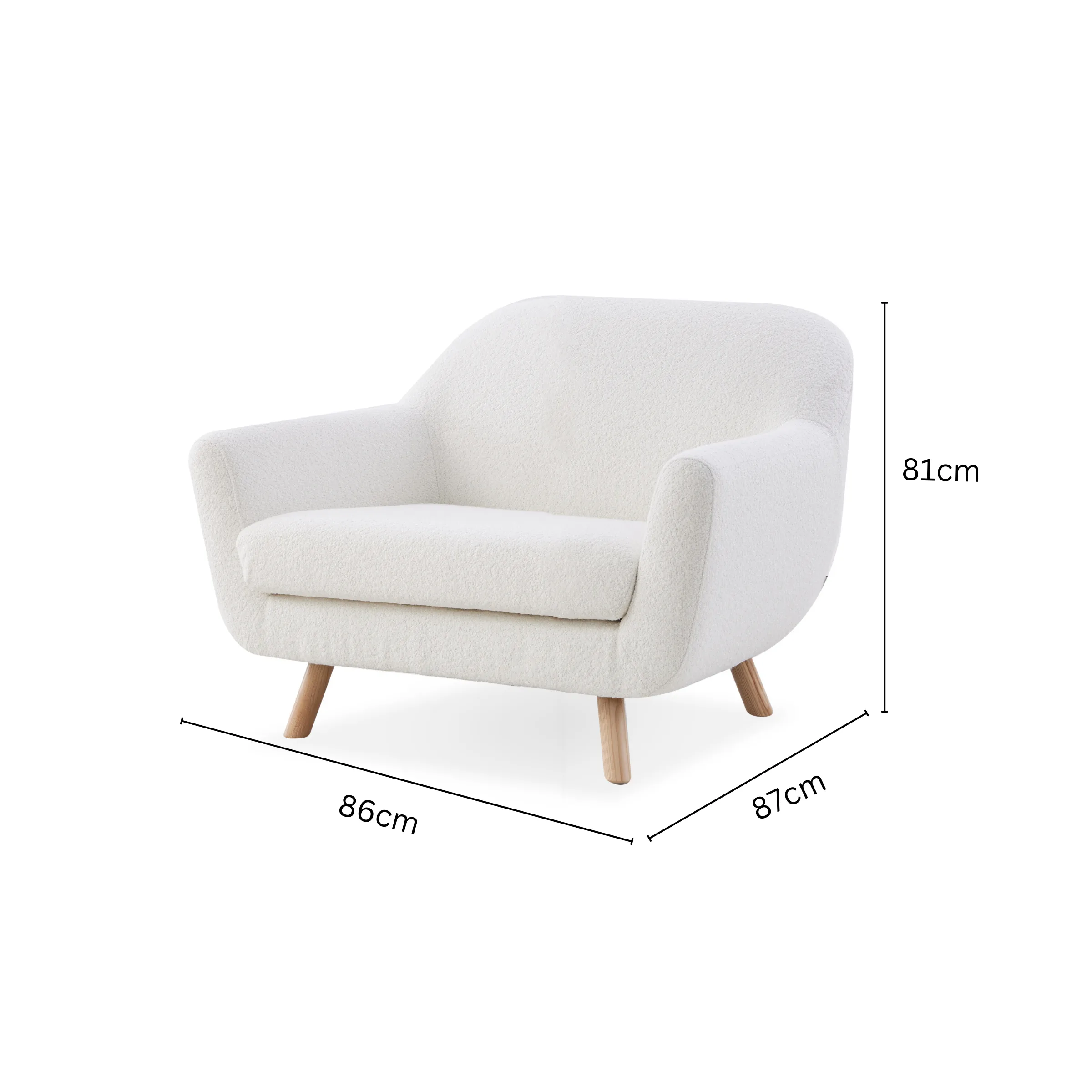 MODE Milo Boucle Armchair, Chalk White