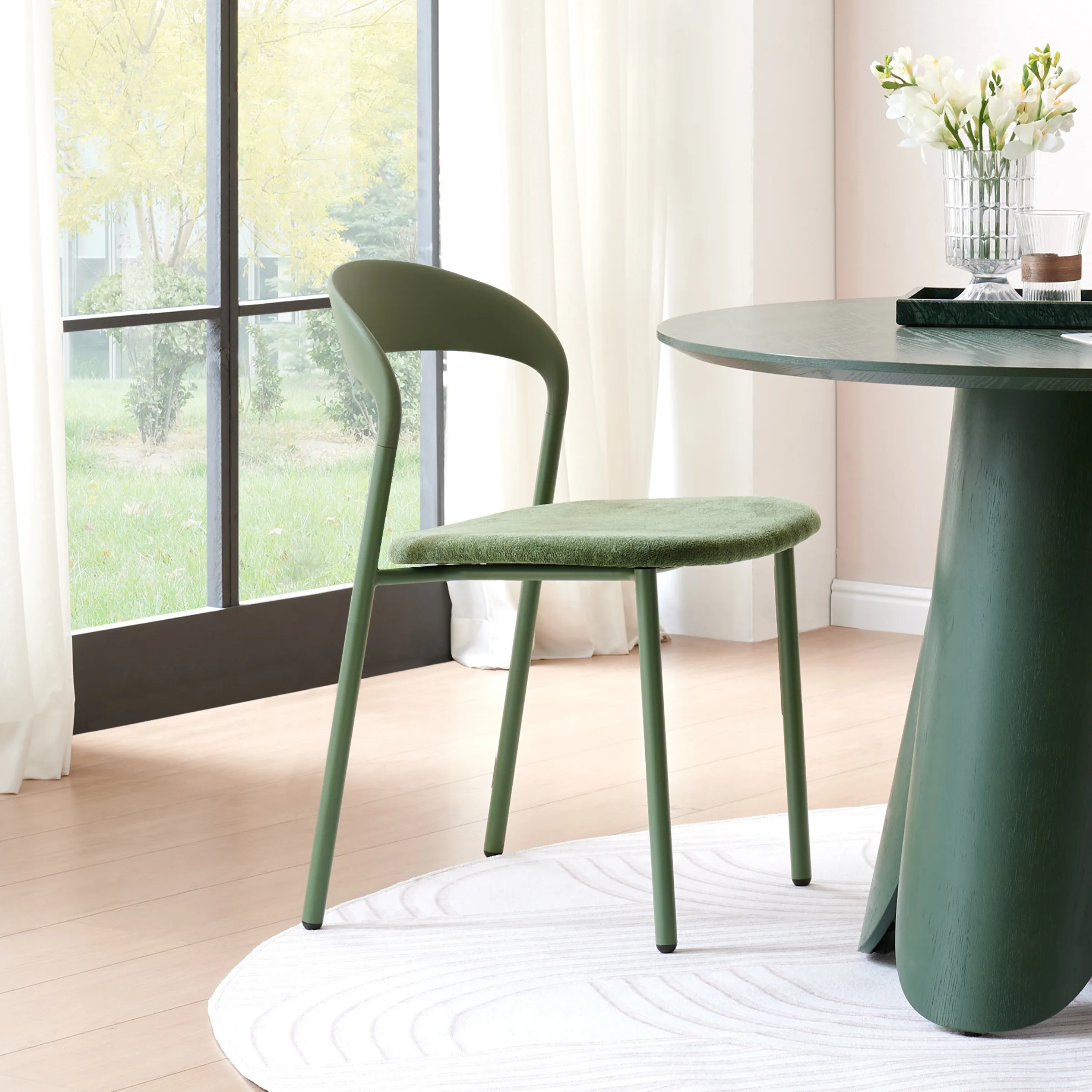 MODE Elara Dining Chairs, Green, Set of 2