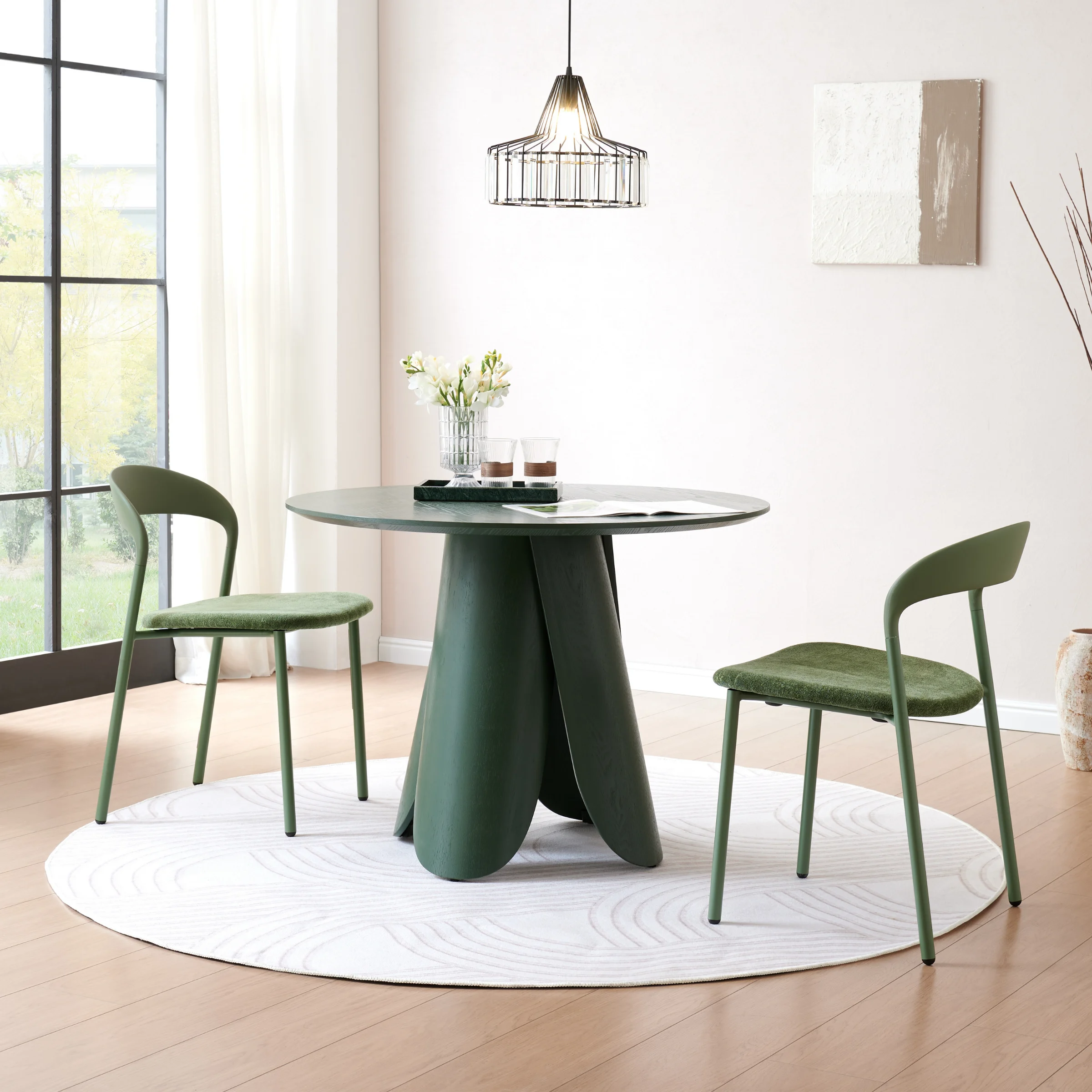 MODE Elara Dining Chairs, Green, Set of 2