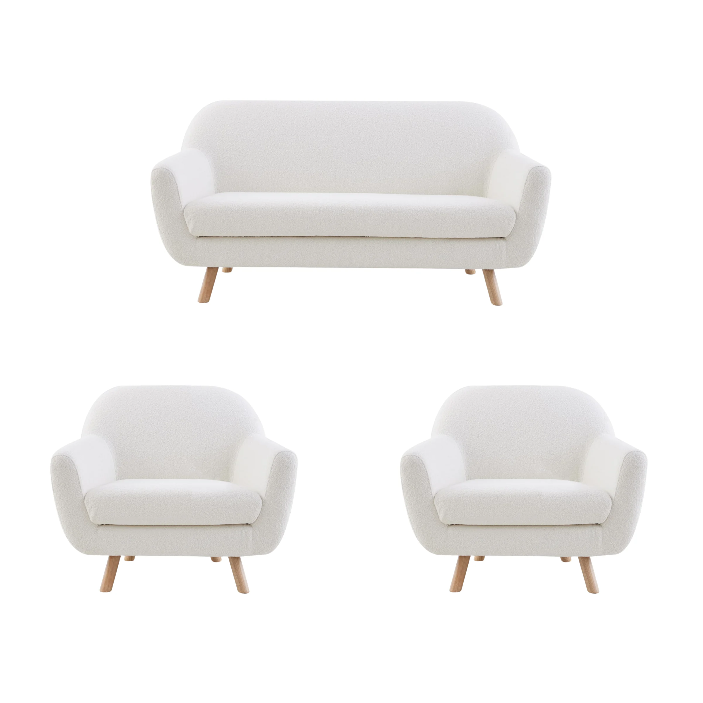 MODE Milo 3PCS Sofa Set, Loveseat + 2 Armchairs
