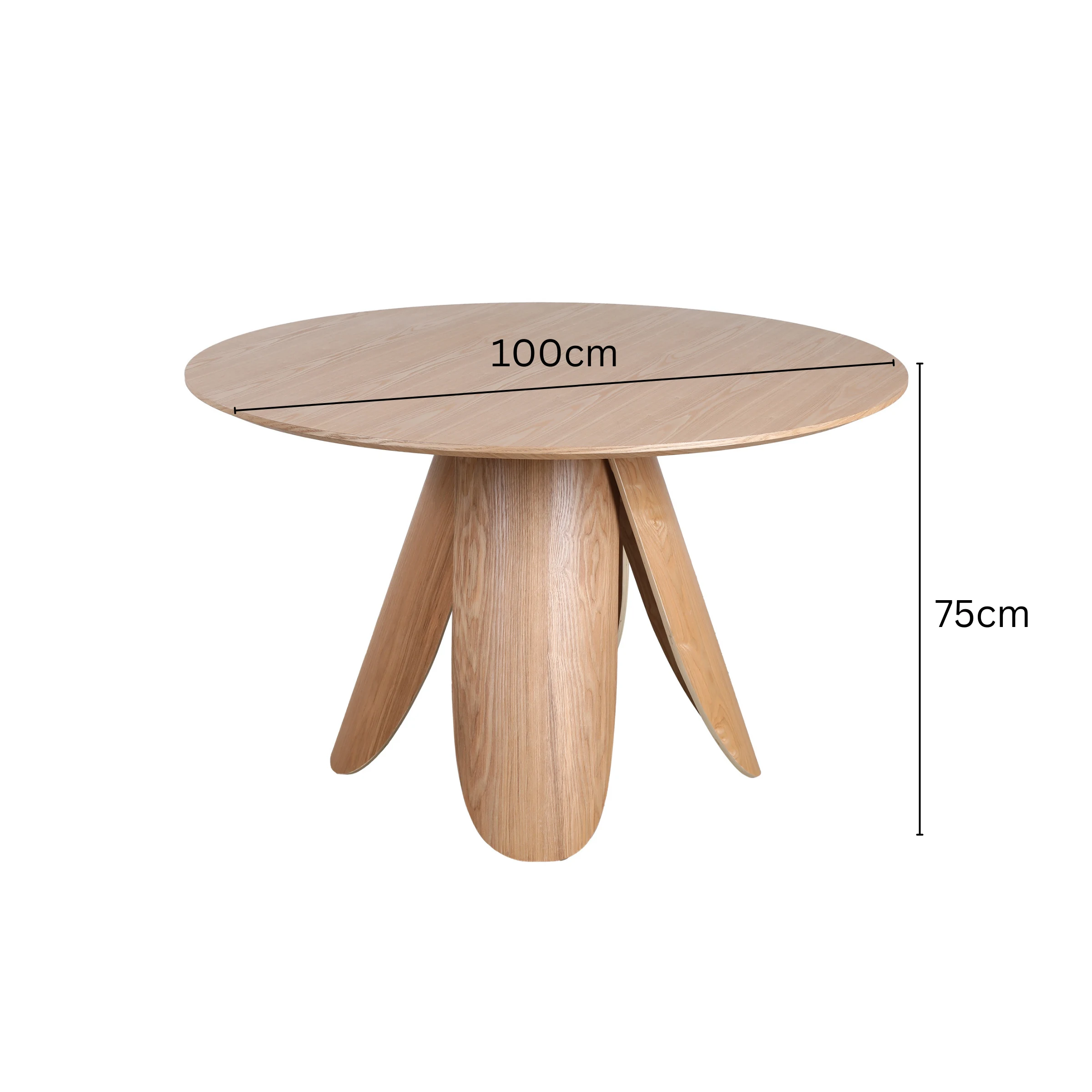 MODE Elara Round Dining Table Set with 4 Chairs, Light Brown & Natural