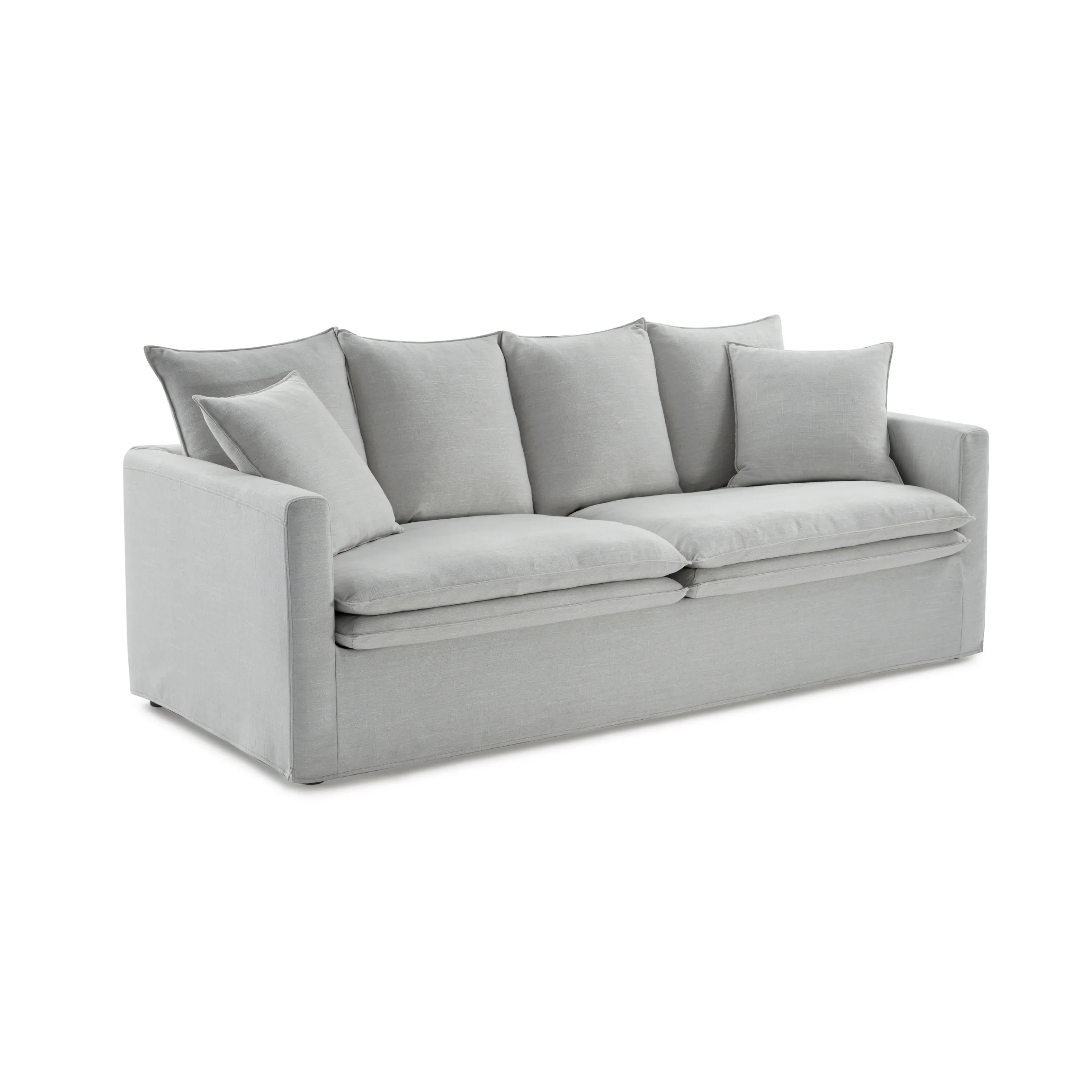 MODE Crepes 3-Seater Linen Sofa, Light Grey