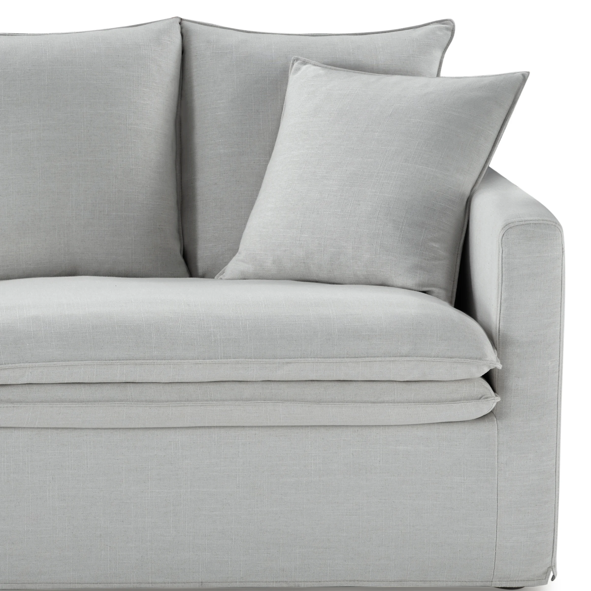 MODE Crepes 3-Seater Linen Sofa, Light Grey