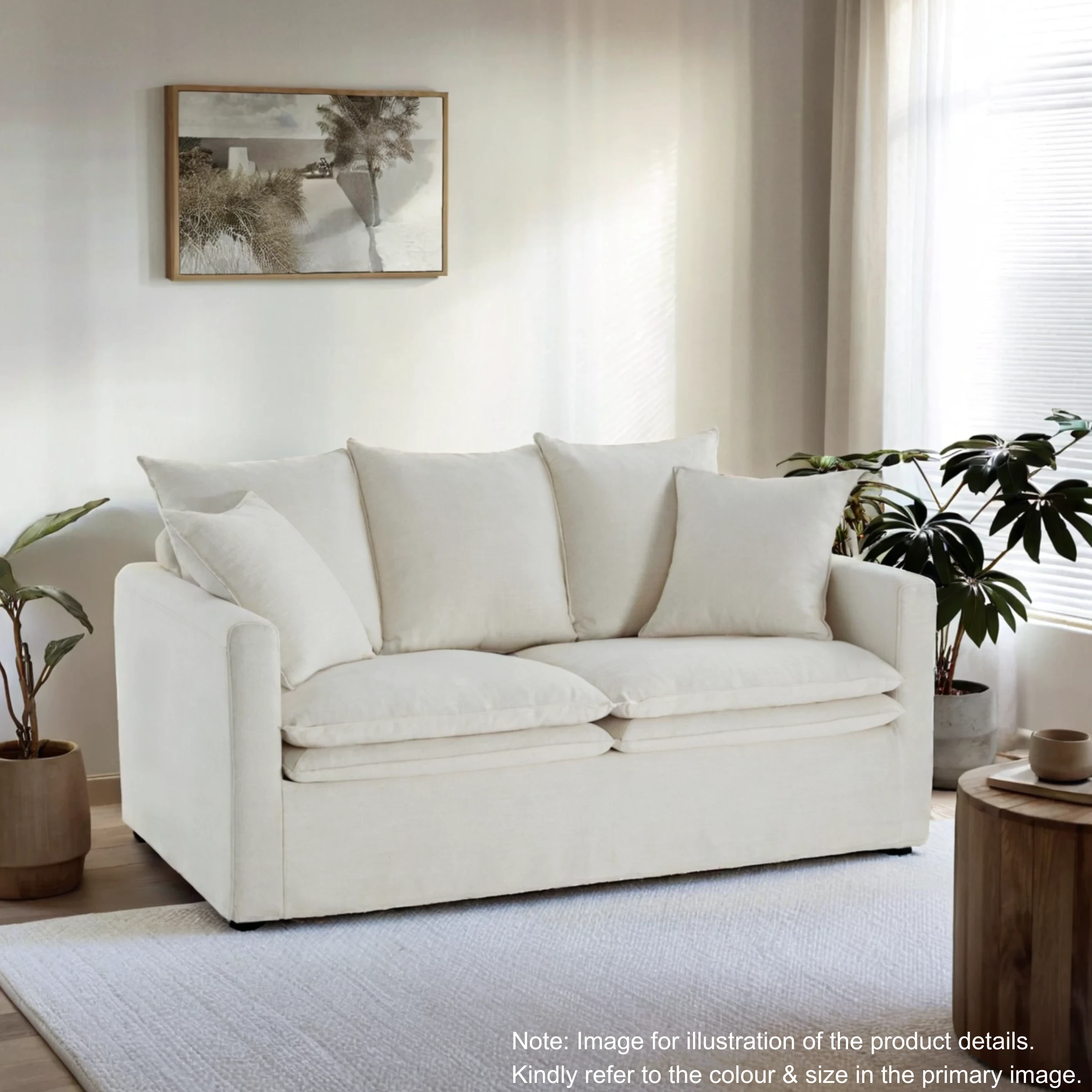 MODE Crepes 3-Seater Linen Sofa, Light Grey