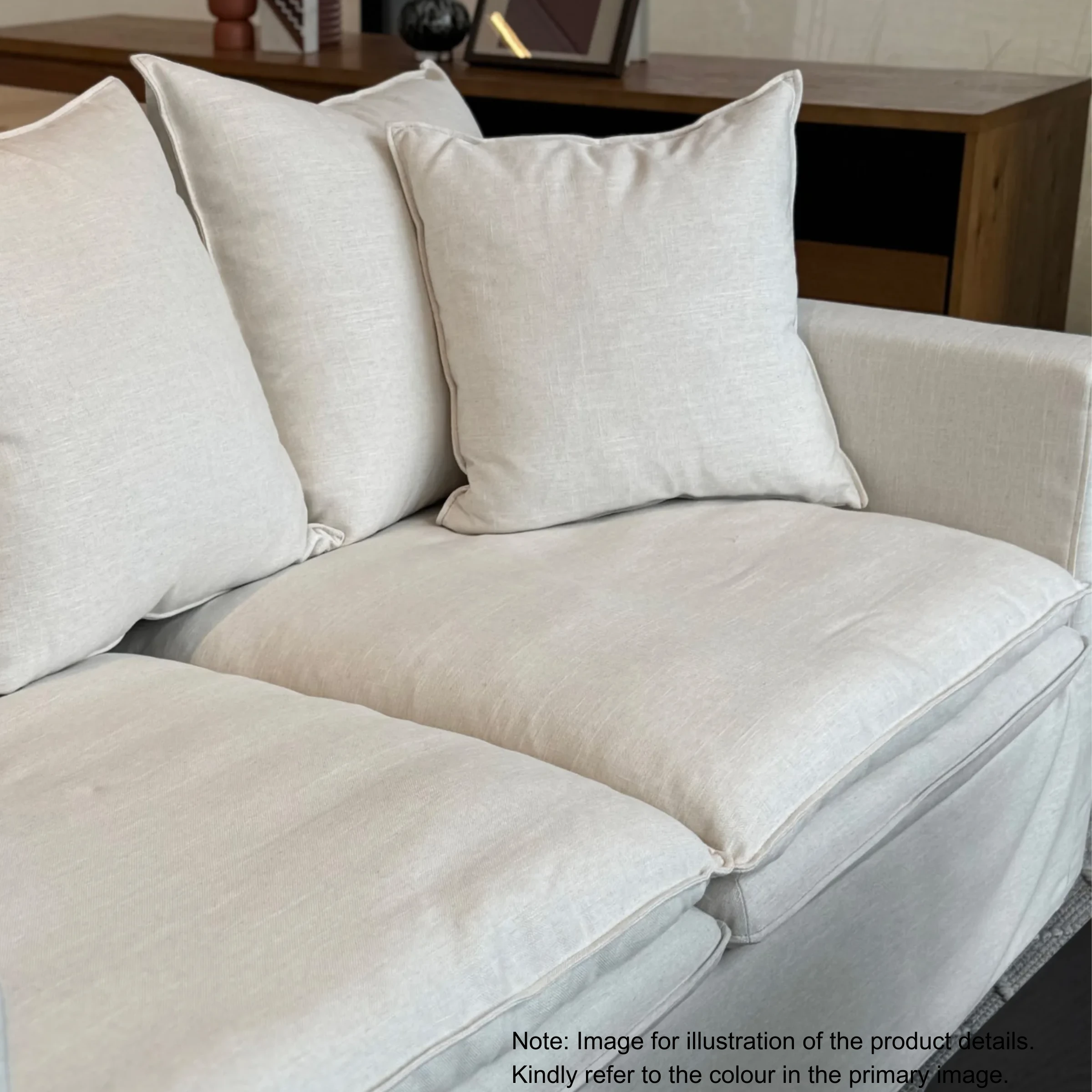 MODE Crepes 3-Seater Linen Sofa, Light Grey