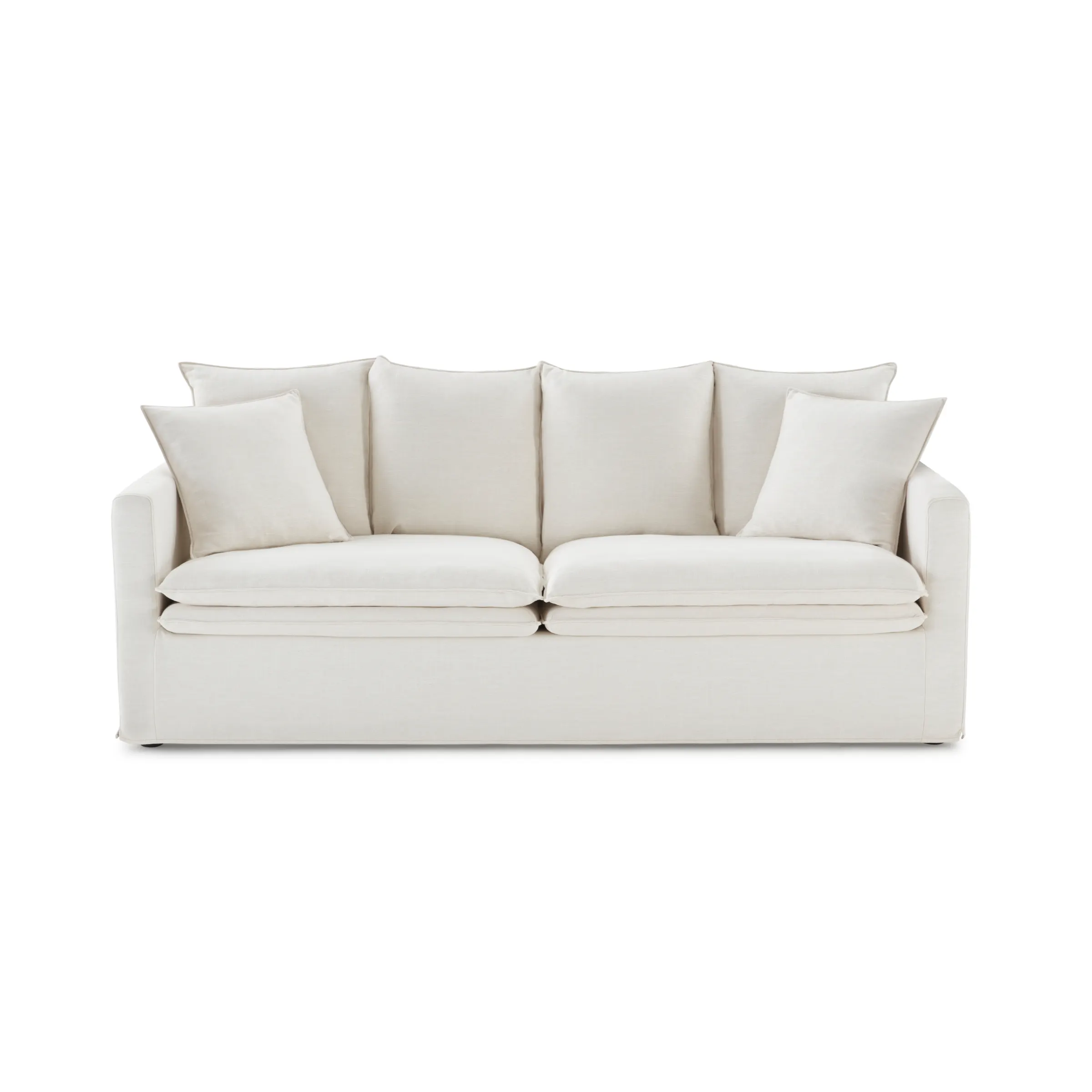 MODE Crepes 3.5-Seater Linen Sofa, Off-White