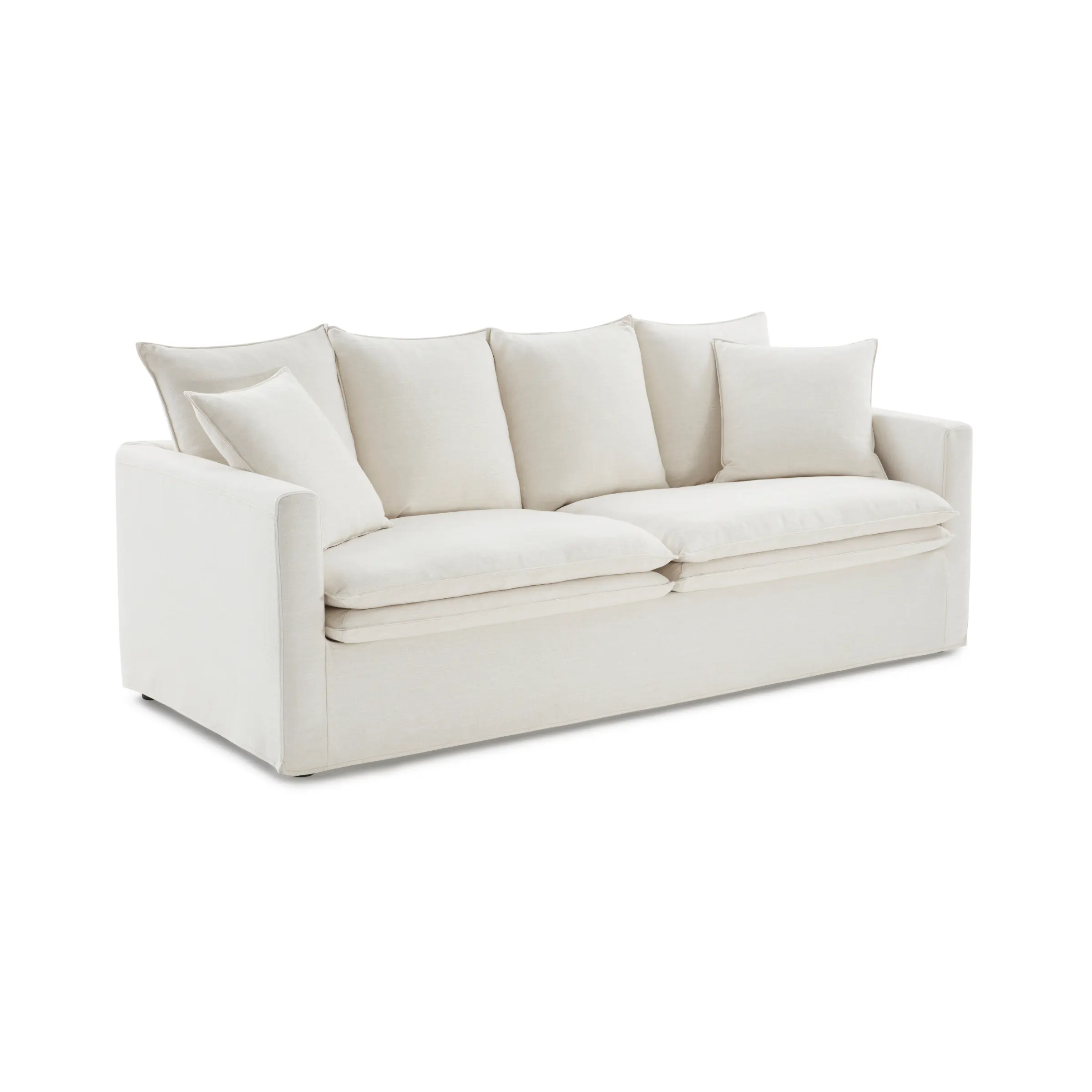 MODE Crepes 3.5-Seater Linen Sofa, Off-White