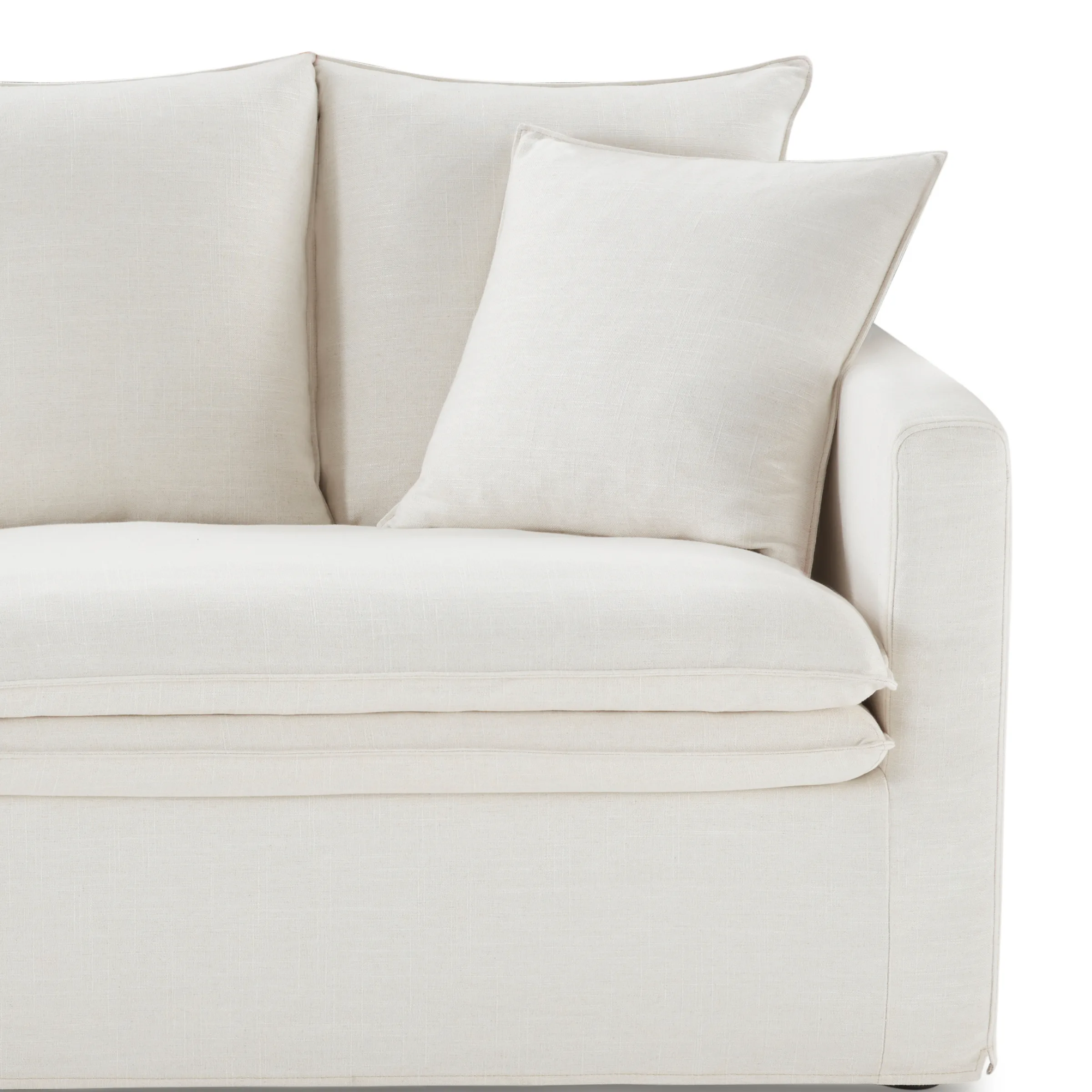 MODE Crepes 3.5-Seater Linen Sofa, Off-White