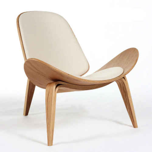 Hans Wegner Shell Chair CH07 Replica, Oak Ivory