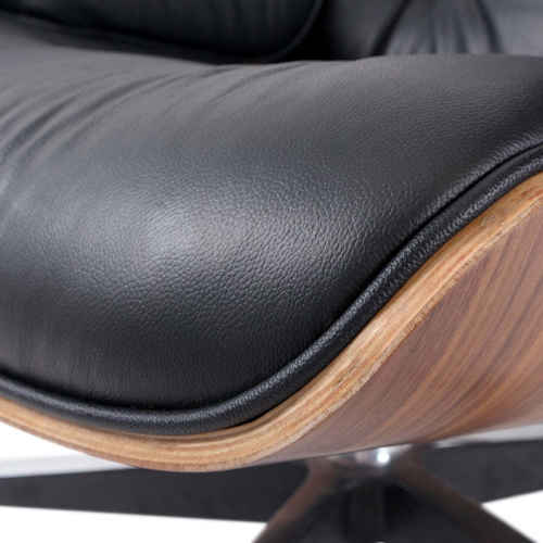 MODE Eames Replica Lounge Chair with ottoman, Natural Walnut and Black