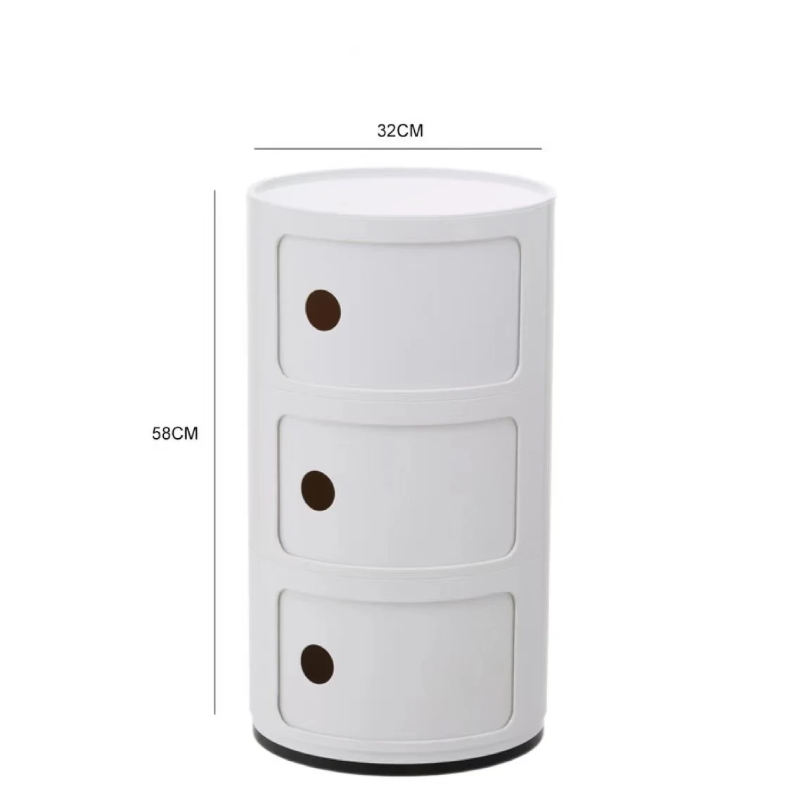 Anna Ferrieri Componibili 3 Tier Storage Unit Replica, 32x58CM, White