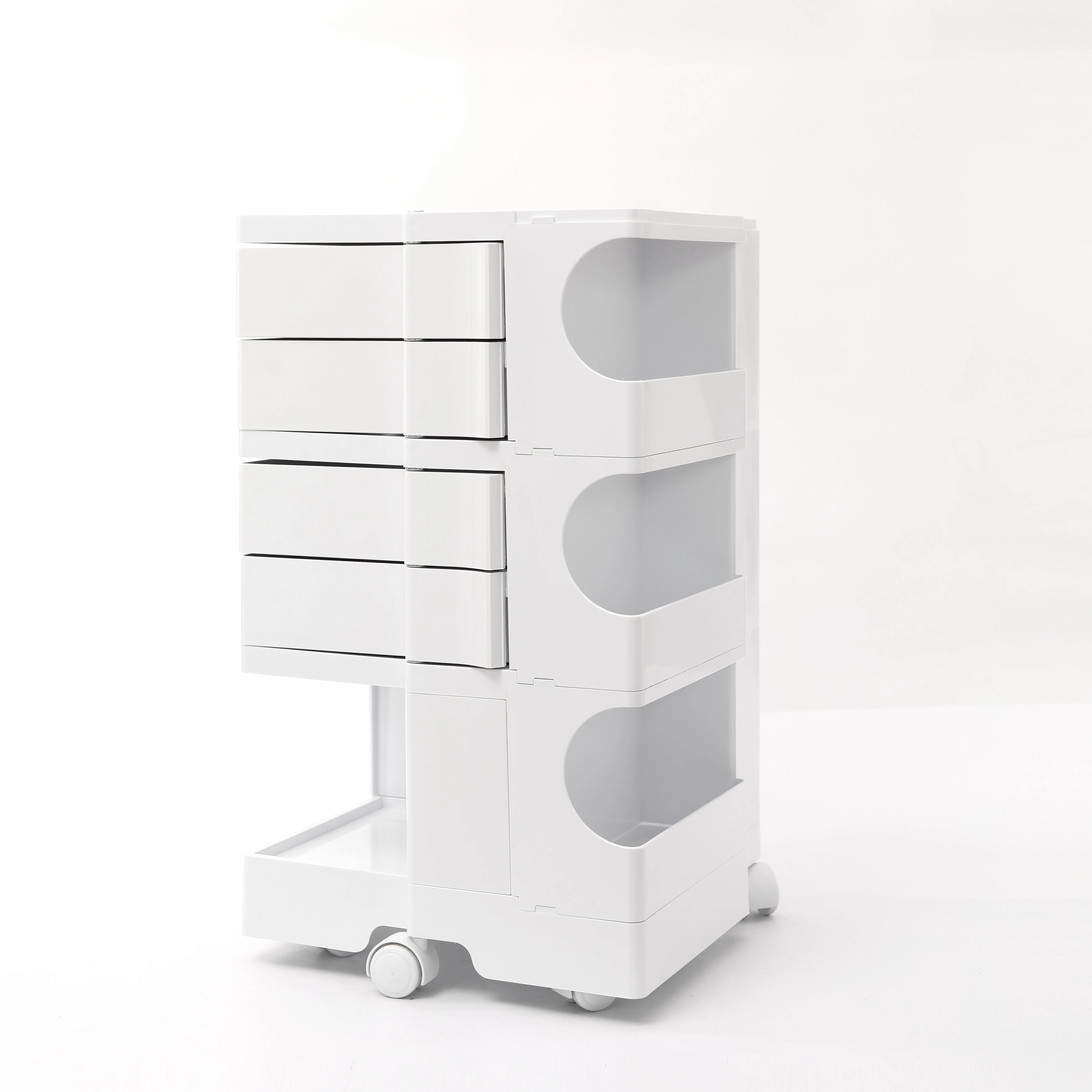 Joe Colombo 3 Tier Boby Storage Trolley Cart Replica, White