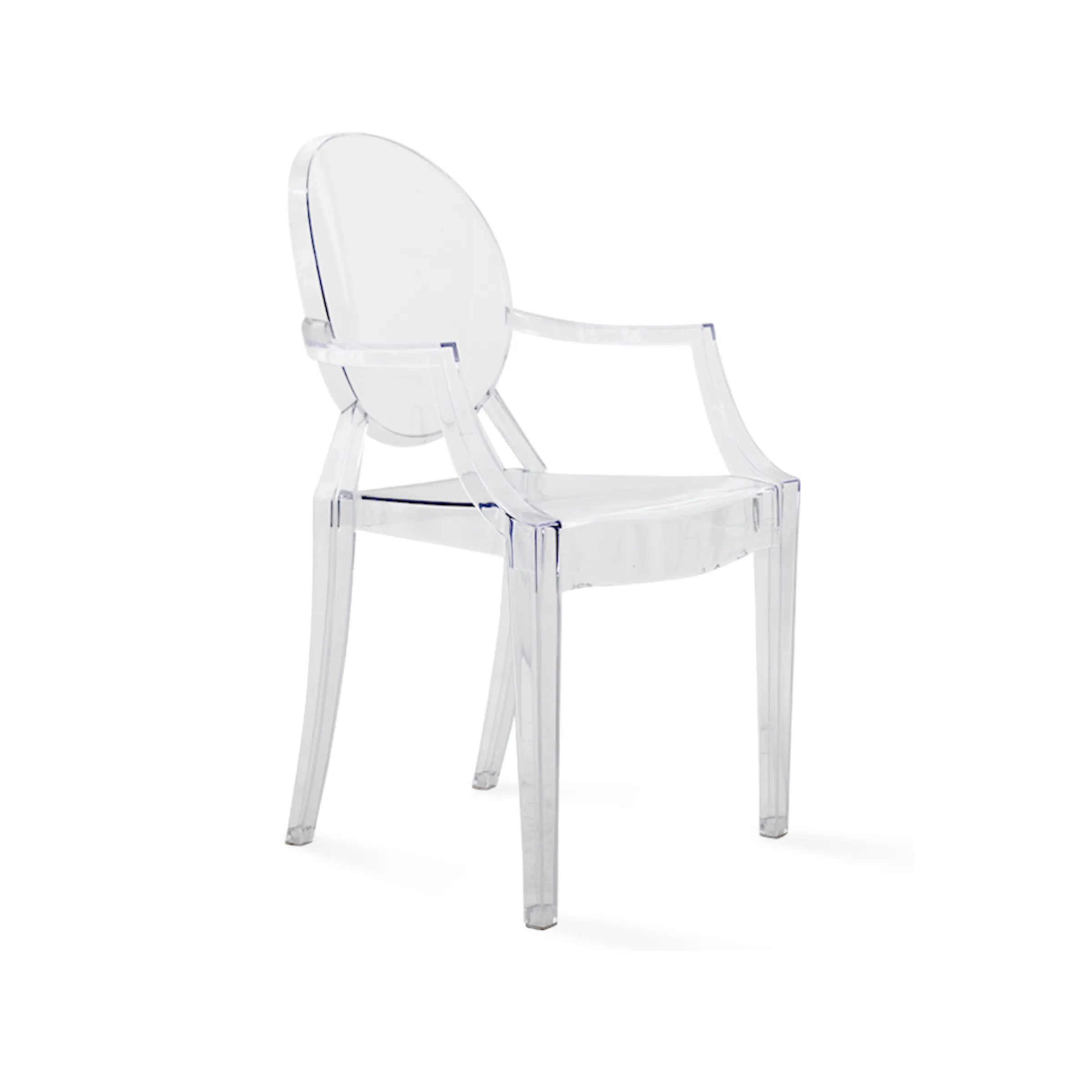 Philippe Starck Louis Ghost Chair with Arms Replica, Transparent