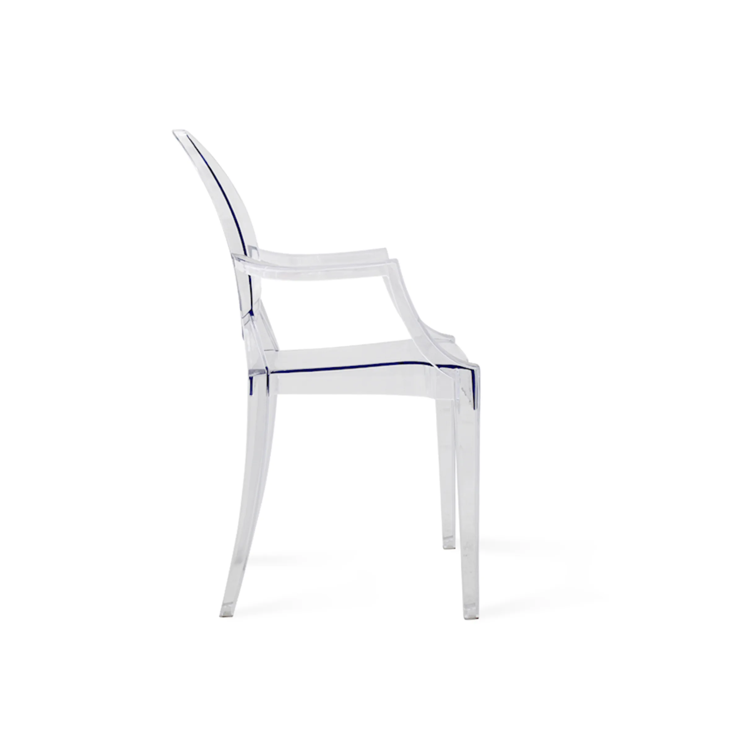 Philippe Starck Louis Ghost Chair with Arms Replica, Transparent