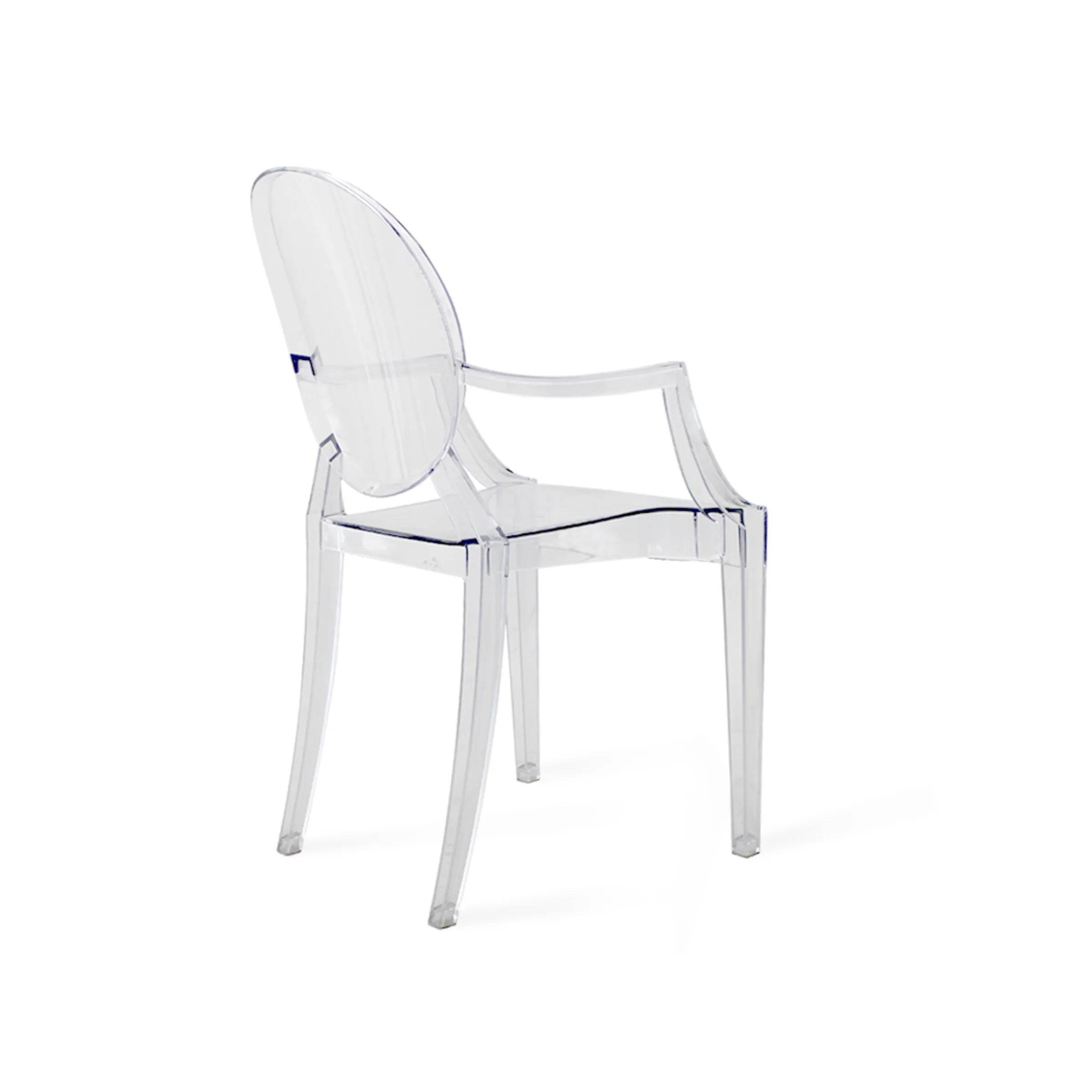 Philippe Starck Louis Ghost Chair with Arms Replica, Transparent