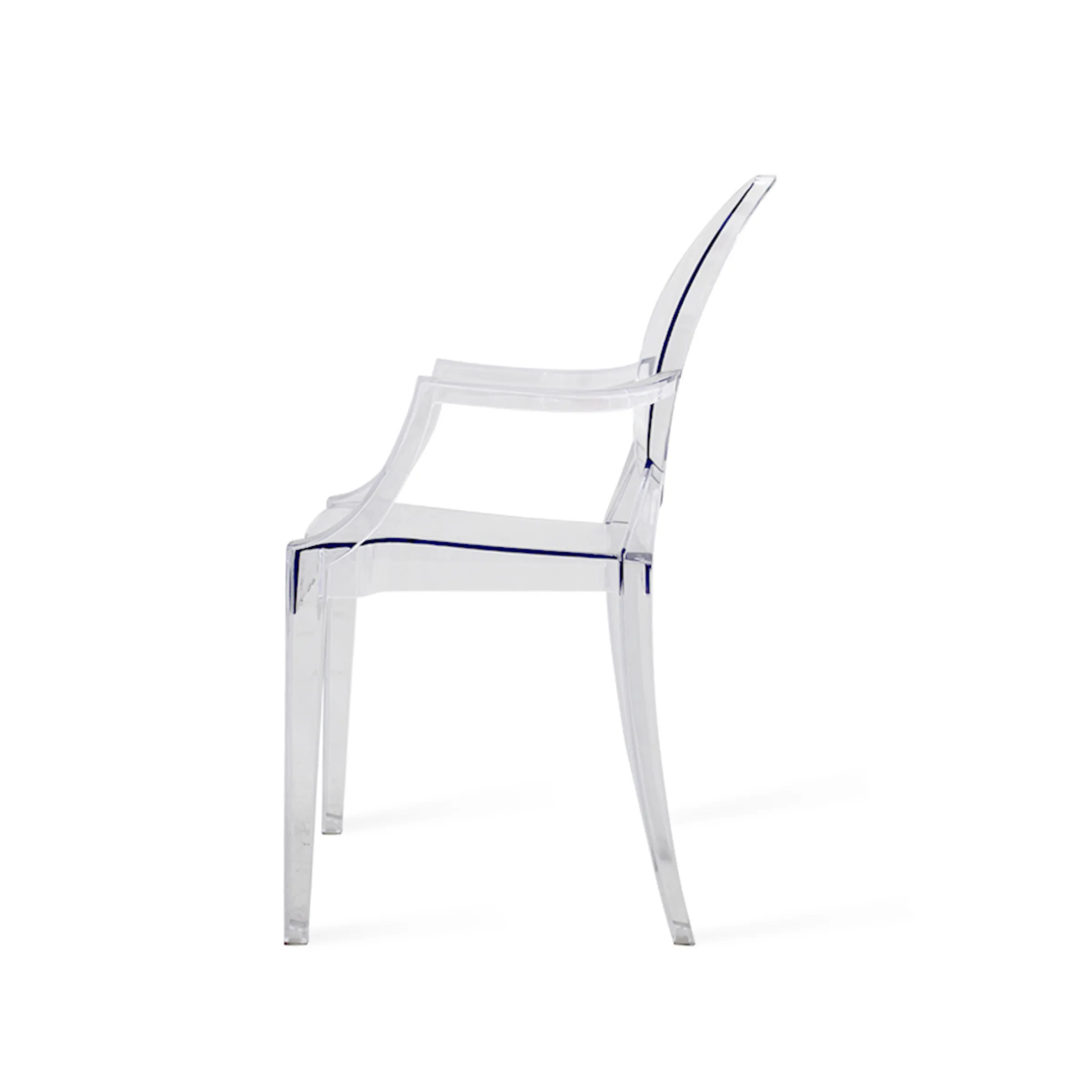 Philippe Starck Louis Ghost Chair with Arms Replica, Transparent