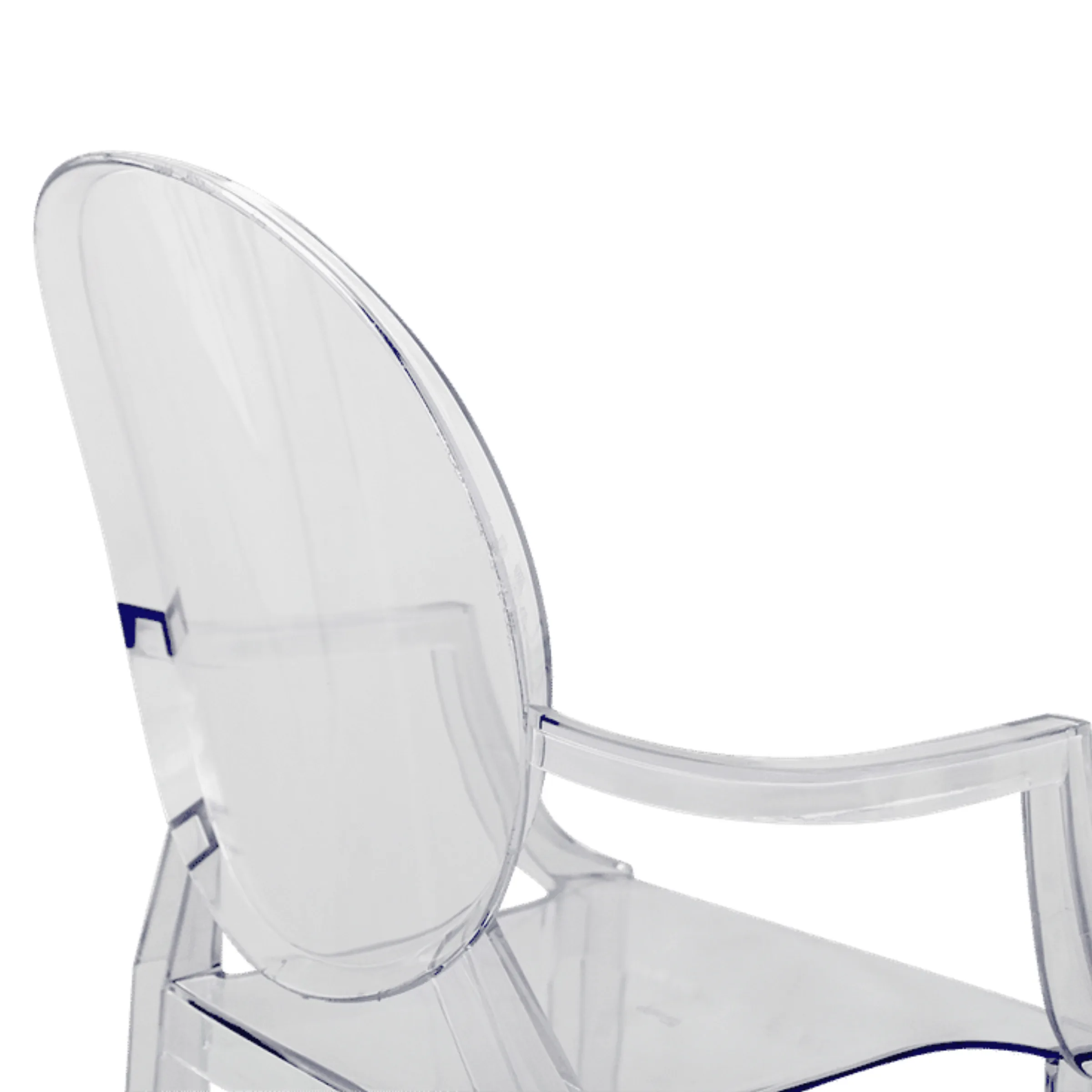 Philippe Starck Louis Ghost Chair with Arms Replica, Transparent