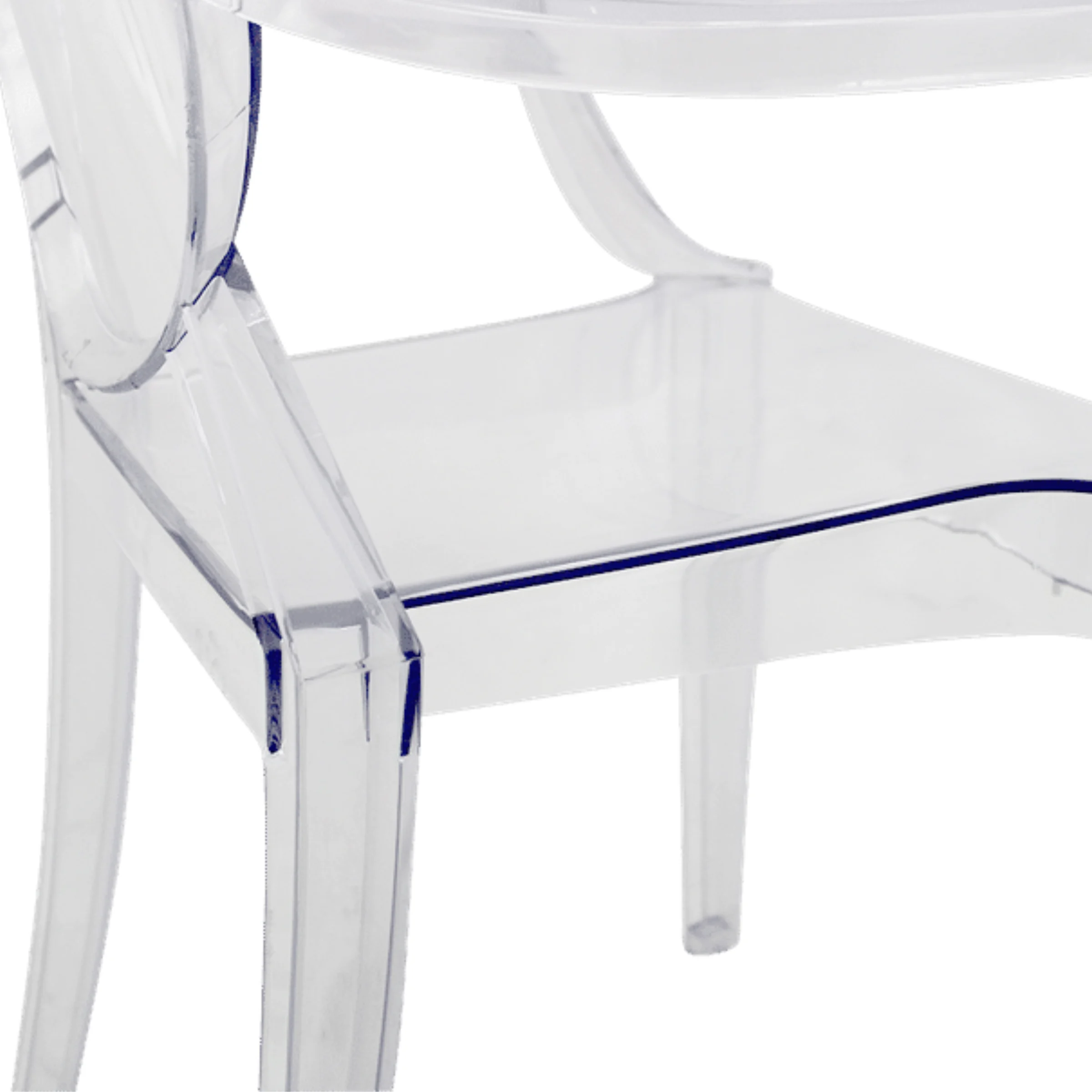 Philippe Starck Louis Ghost Chair with Arms Replica, Transparent