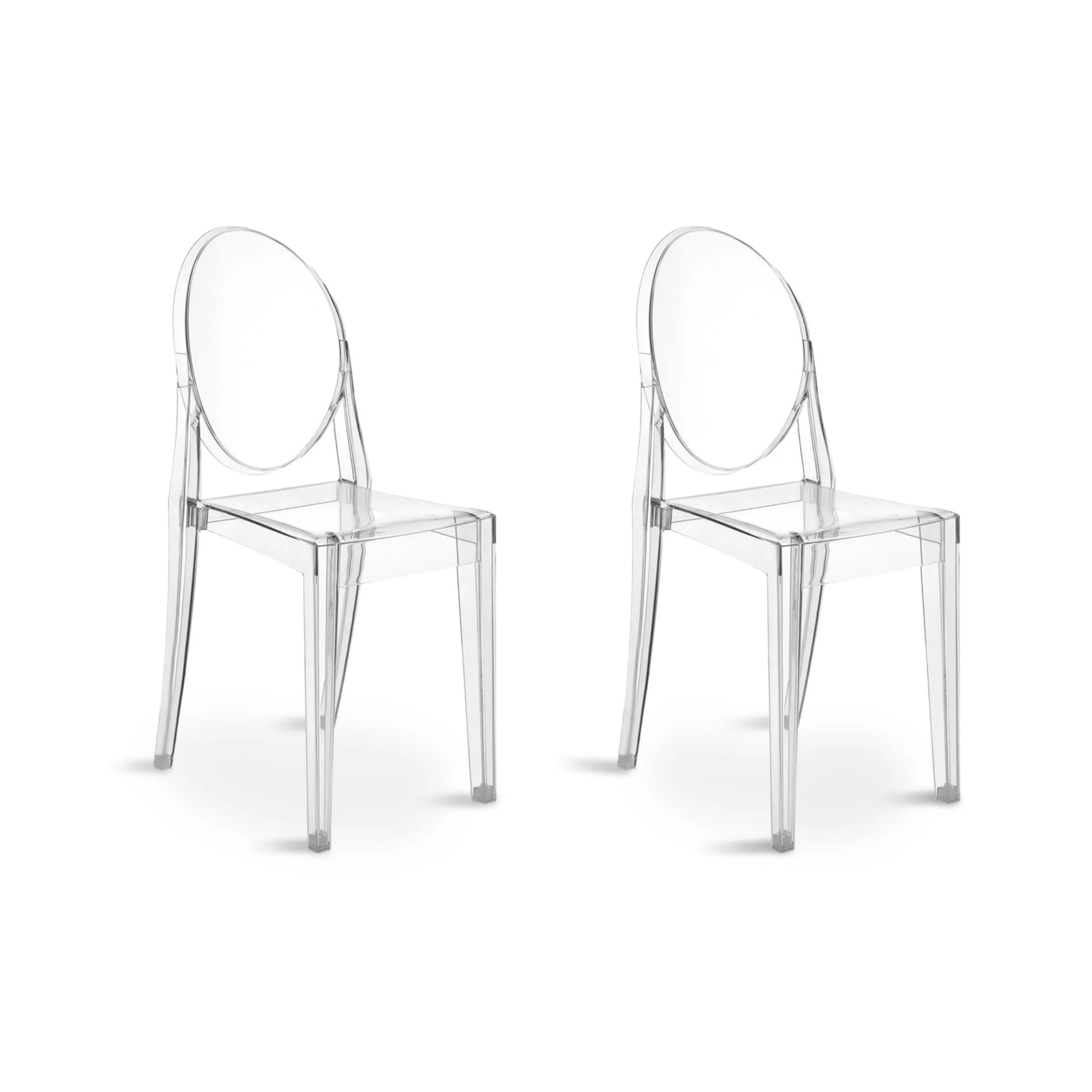 Philippe Starck Victoria Armless Ghost Chair Replica, Set of 2