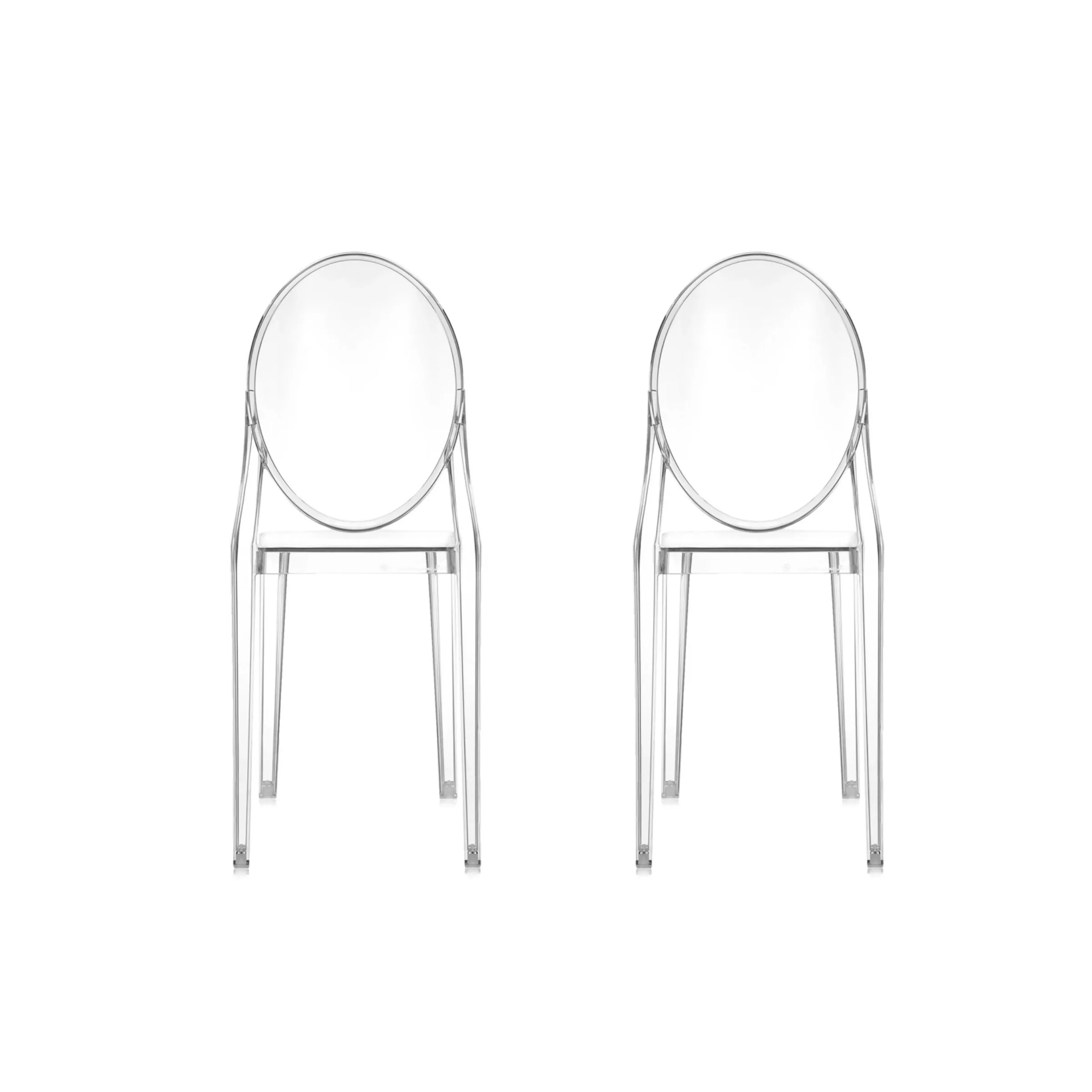 Philippe Starck Victoria Armless Ghost Chair Replica, Set of 2