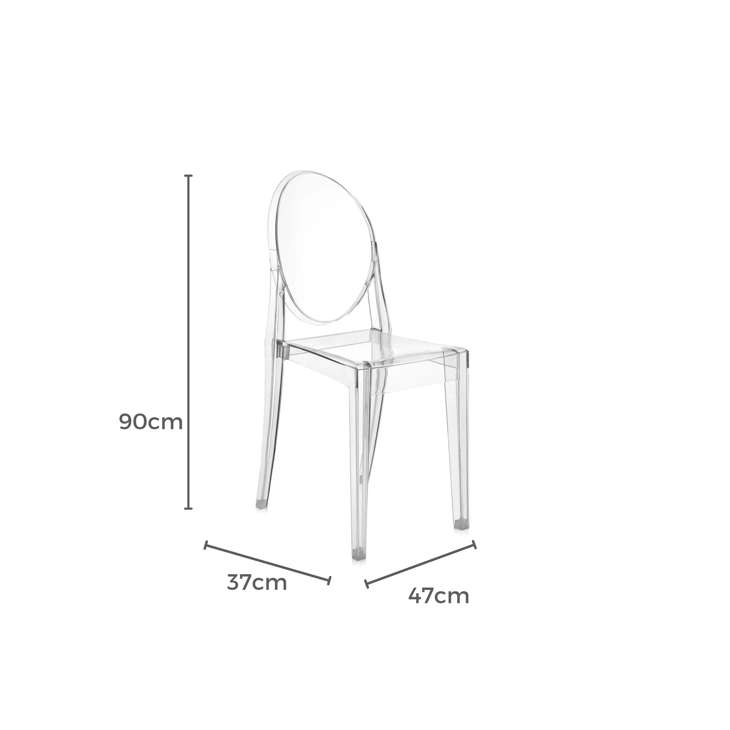 Philippe Starck Victoria Armless Ghost Chair Replica, Set of 2