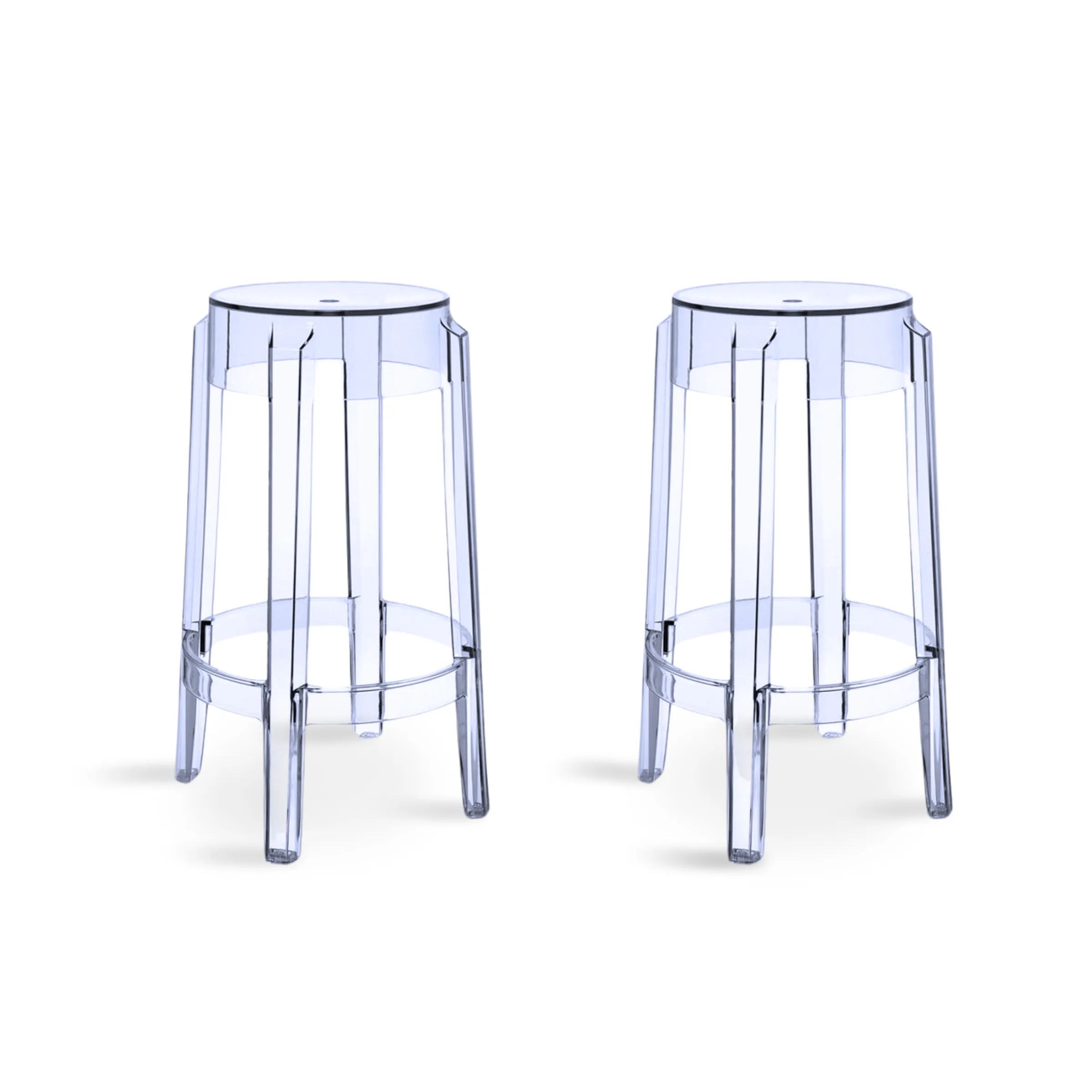 Philippe Starck Charles Ghost Bar Stool Replica 65cm, Set of 2