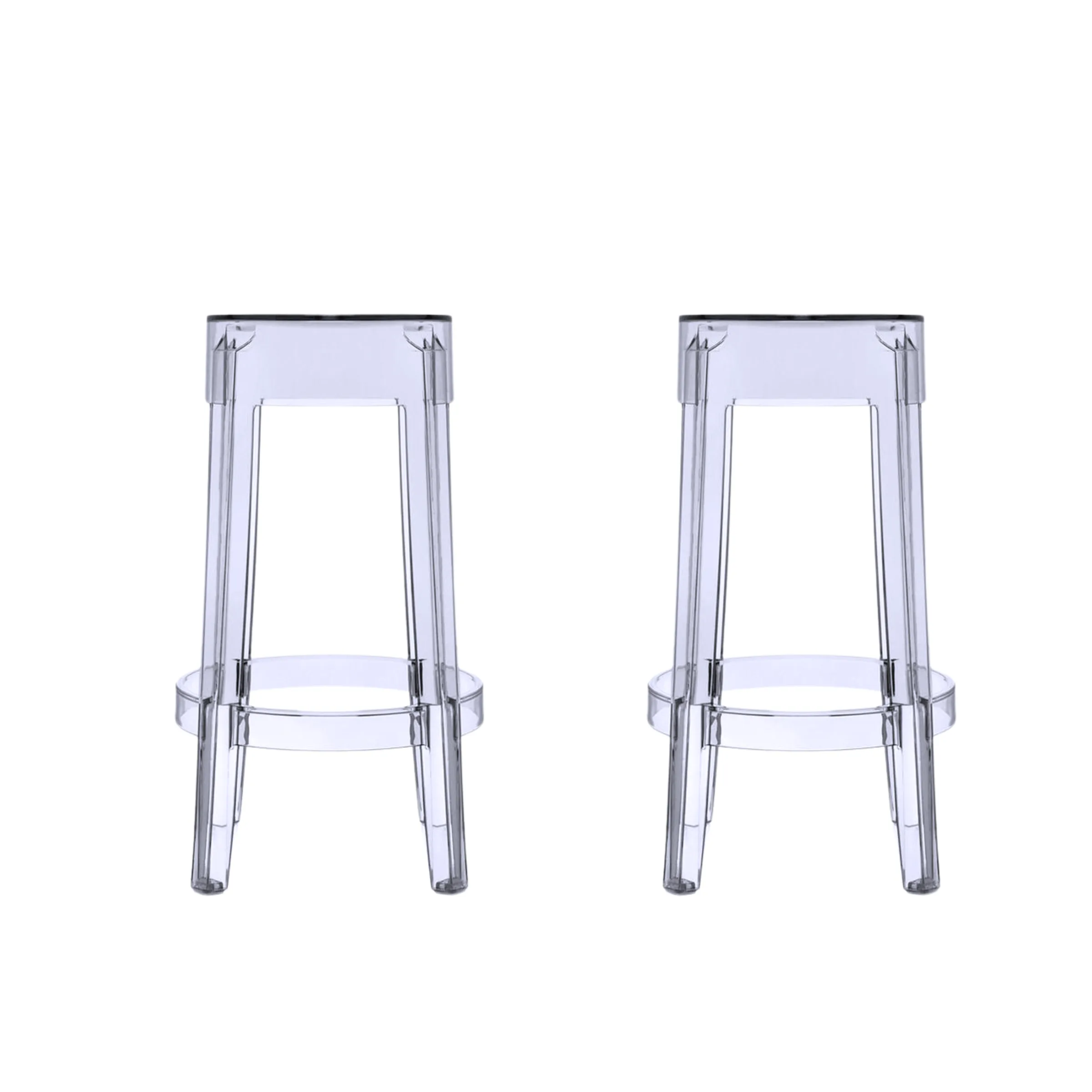 Philippe Starck Charles Ghost Bar Stool Replica 65cm, Set of 2