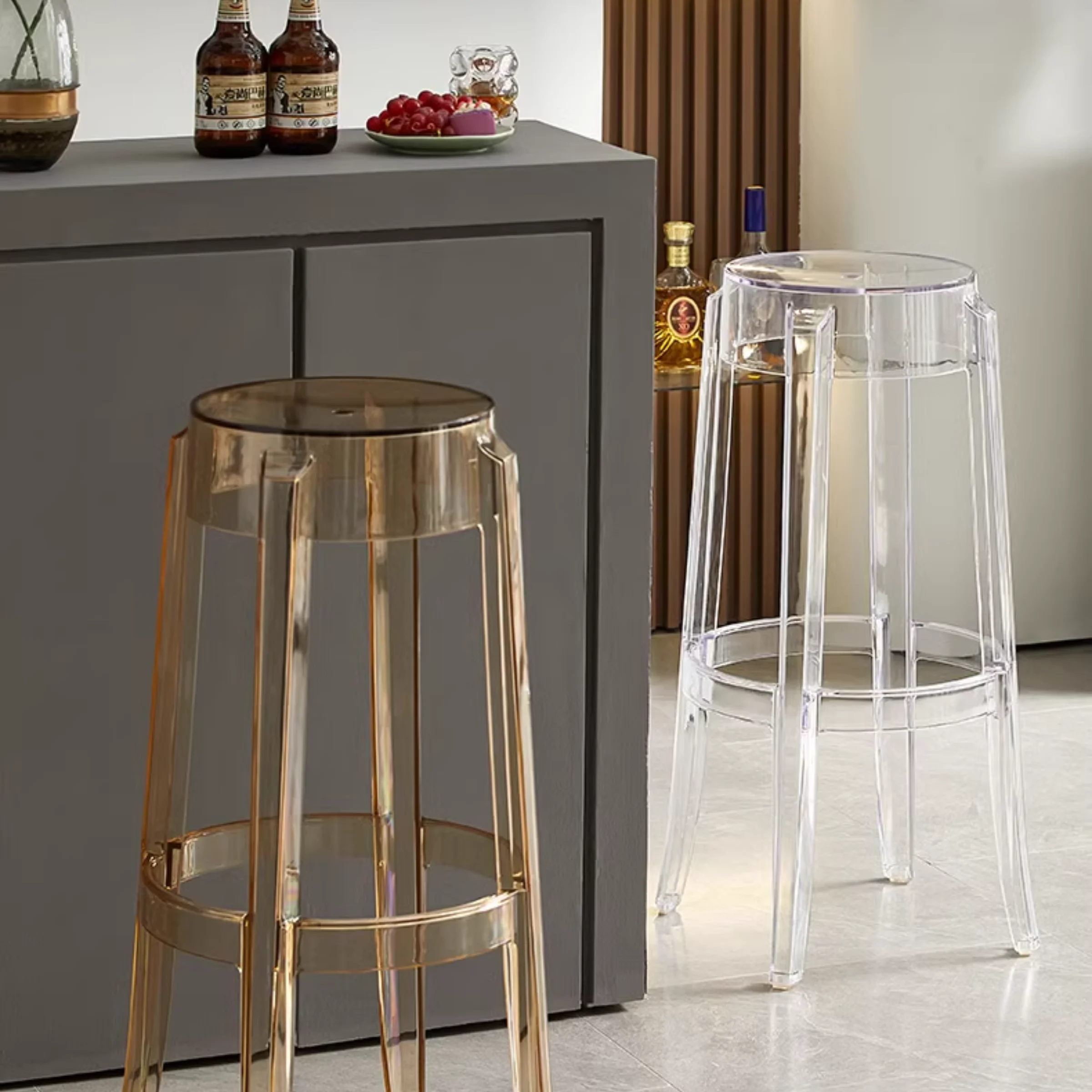 Philippe Starck Charles Ghost Bar Stool Replica 75cm, Set of 2