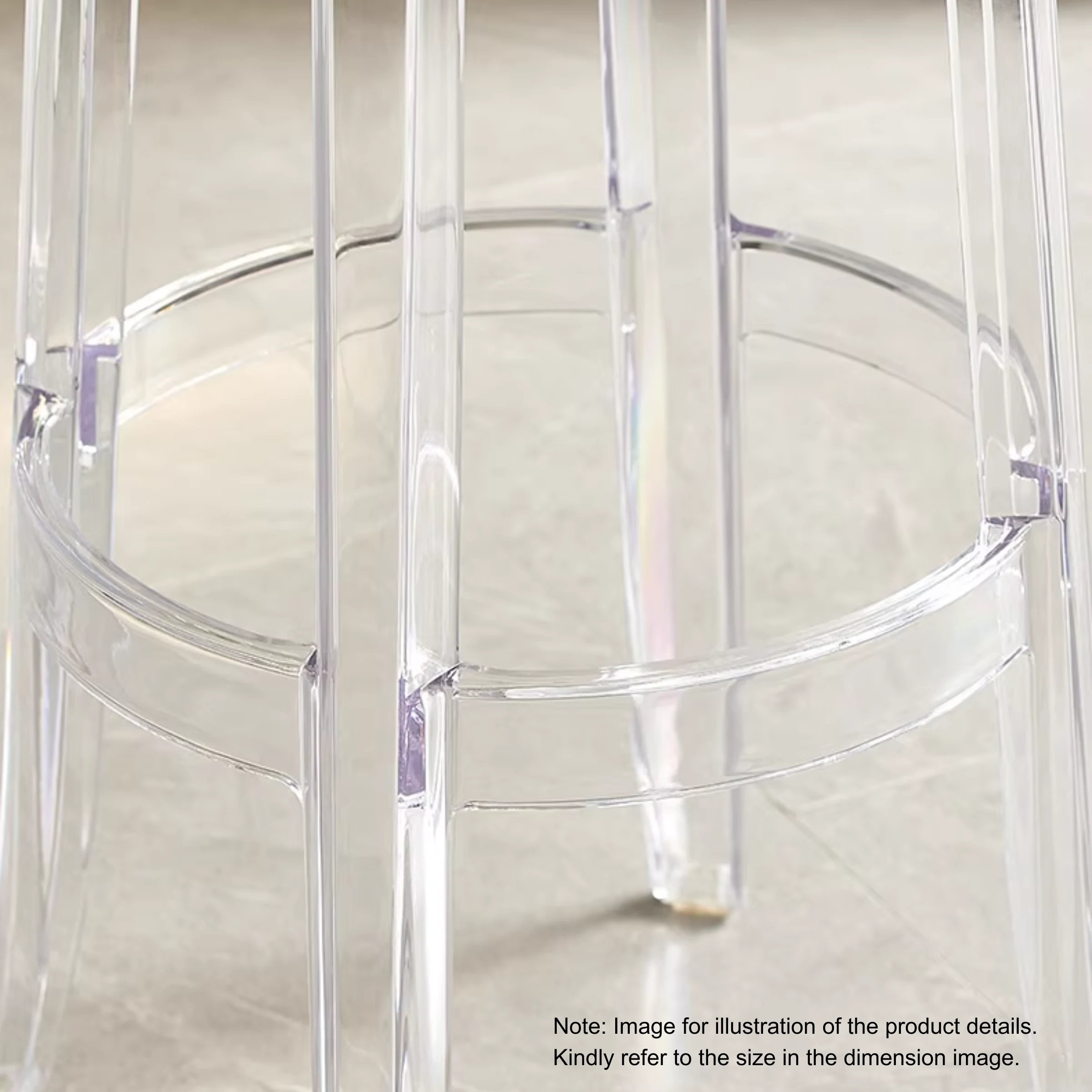 Philippe Starck Charles Ghost Bar Stool Replica 75cm, Set of 2