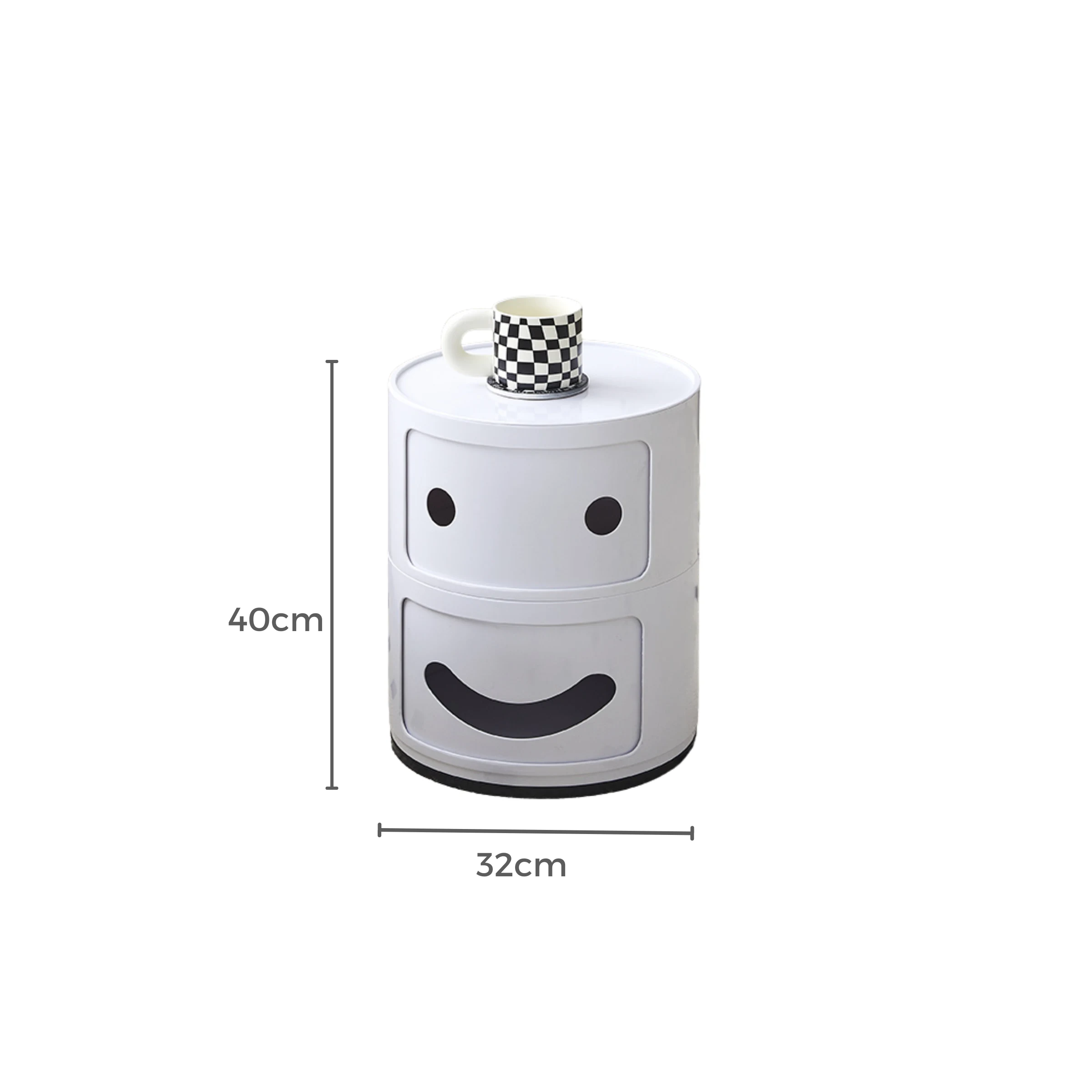 Fabio Novembre Componibili 2 Tier Smile Storage Unit Replica, White