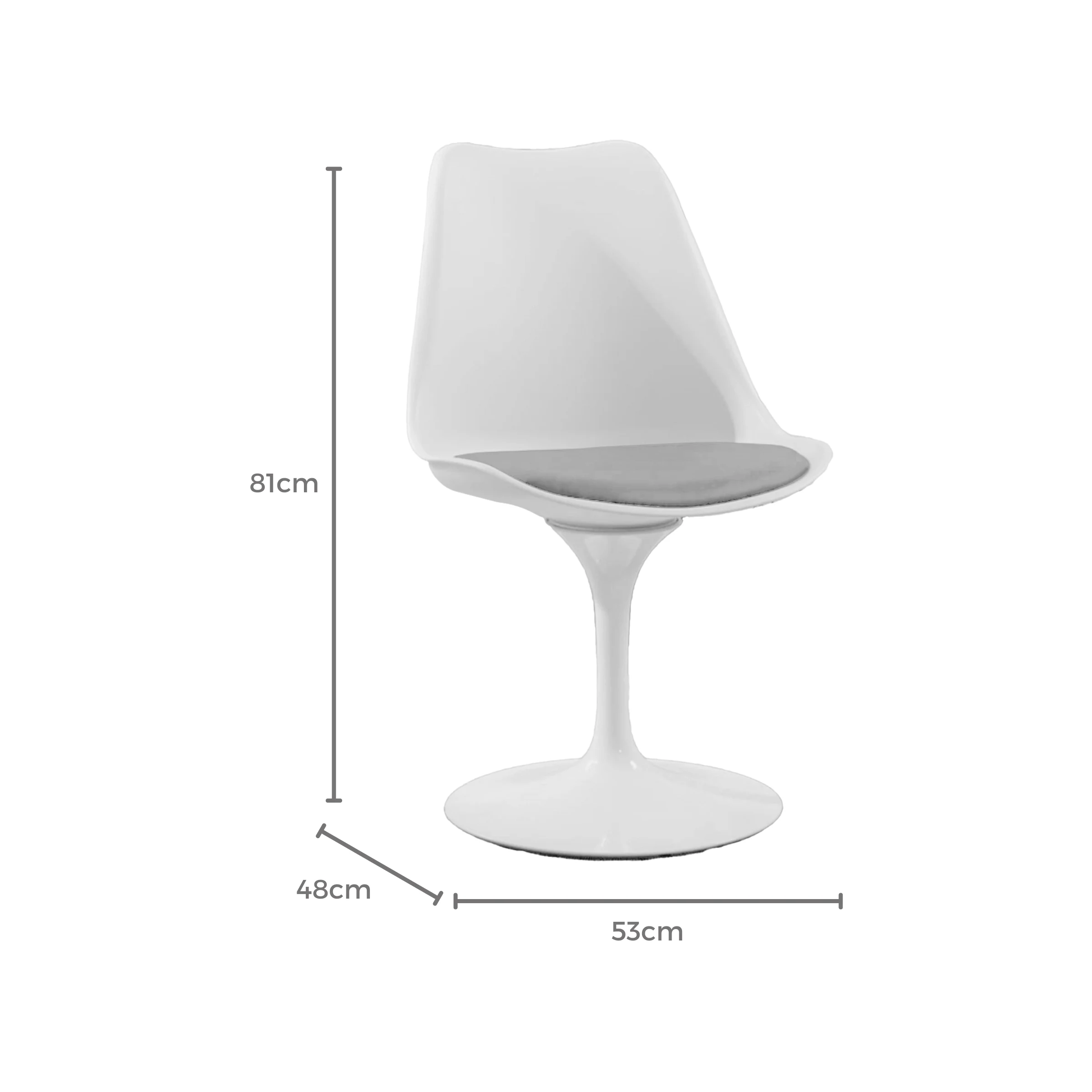 Eero Saarinen Tulip Chair Replica, Black & White