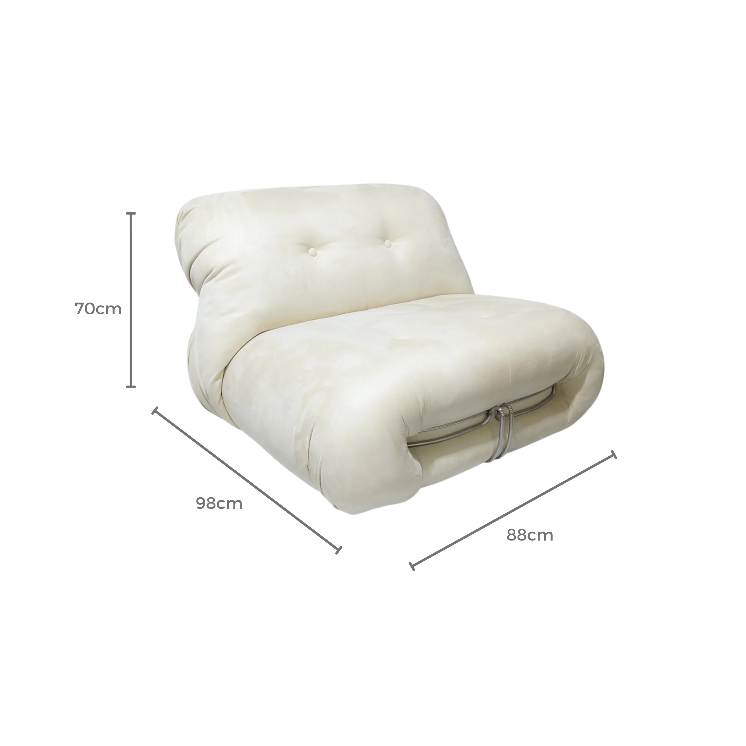 Tobia Scarpa Soriana Lounge Chair Replica, 1-Seater, White