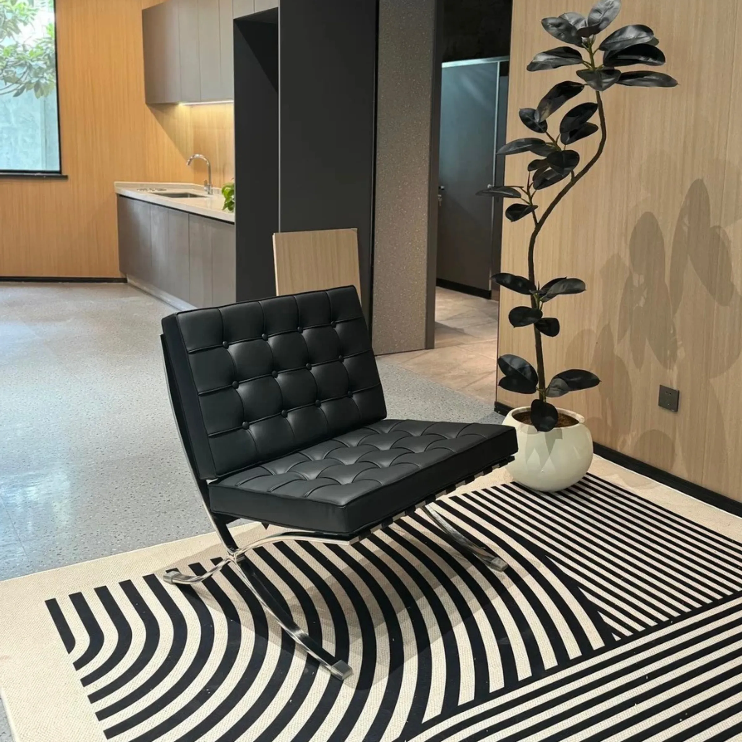 Mies Van Der Rohe Barcelona Chair Replica, 1-Seater