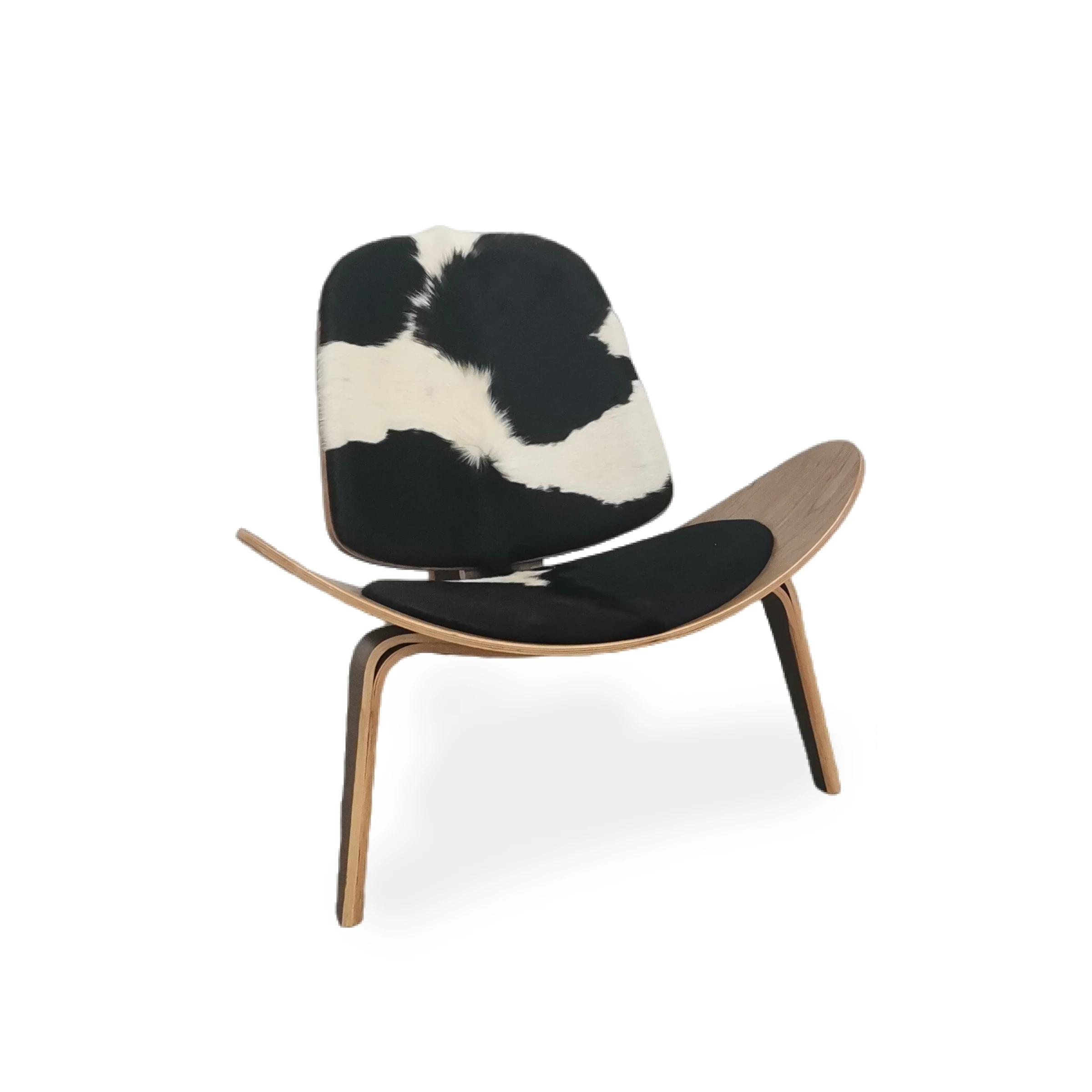 Replica Hans Wegner Shell Chair, Cowhide