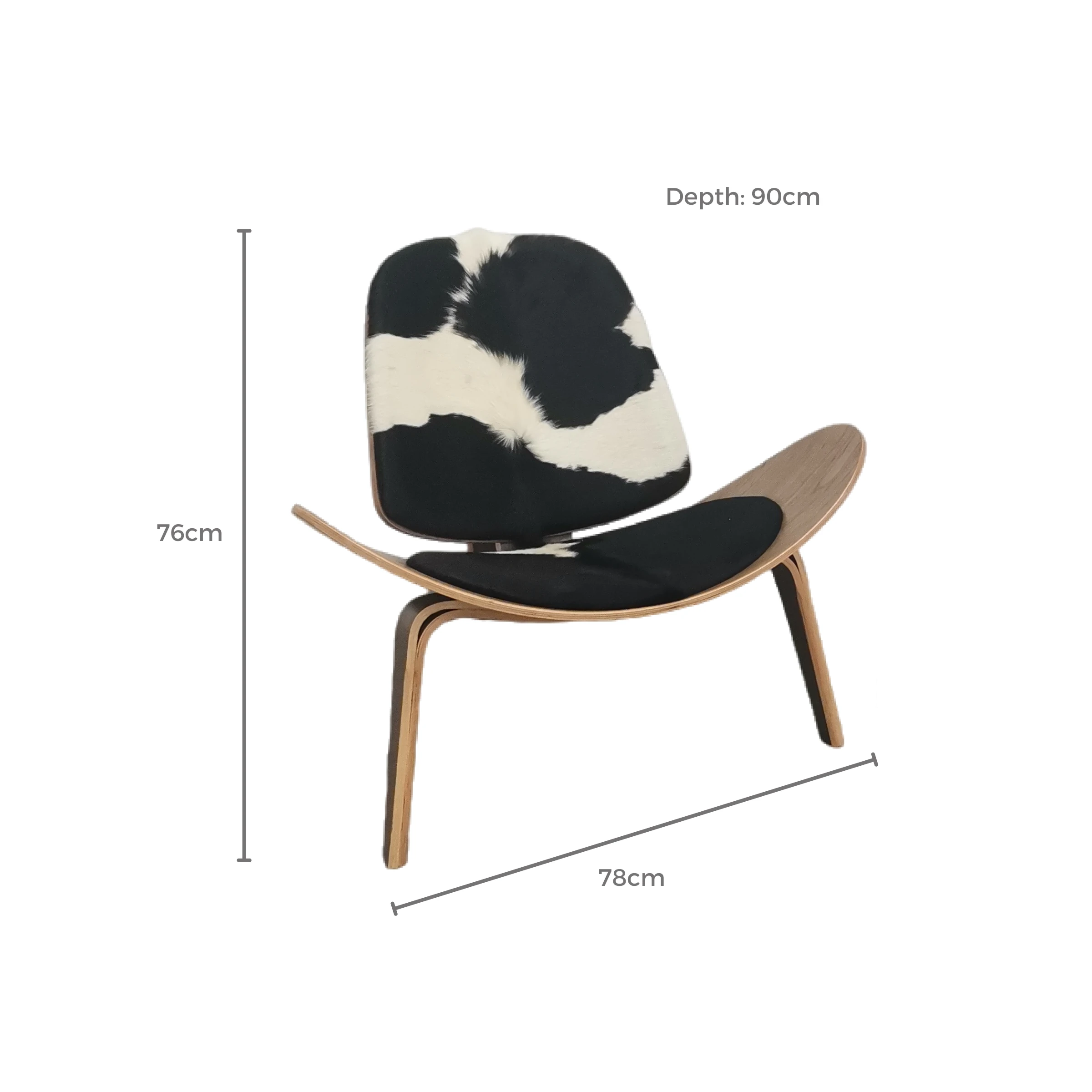 Replica Hans Wegner Shell Chair, Cowhide